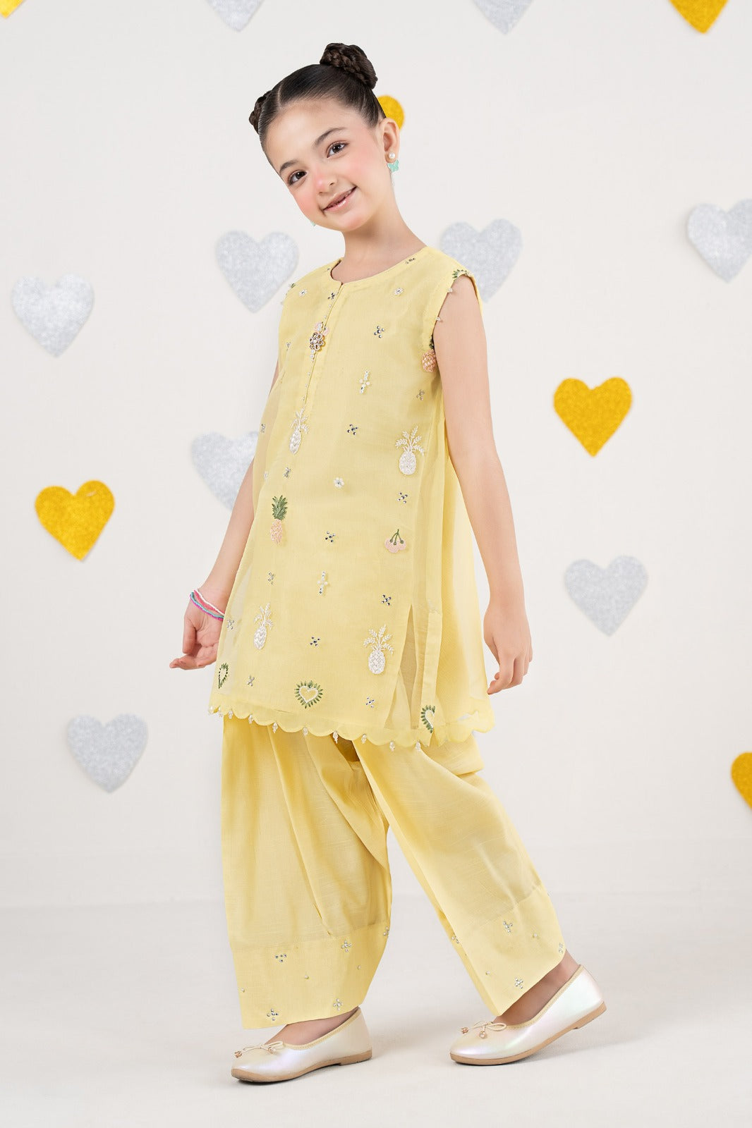 2 Piece Embroidered Organza Suit
