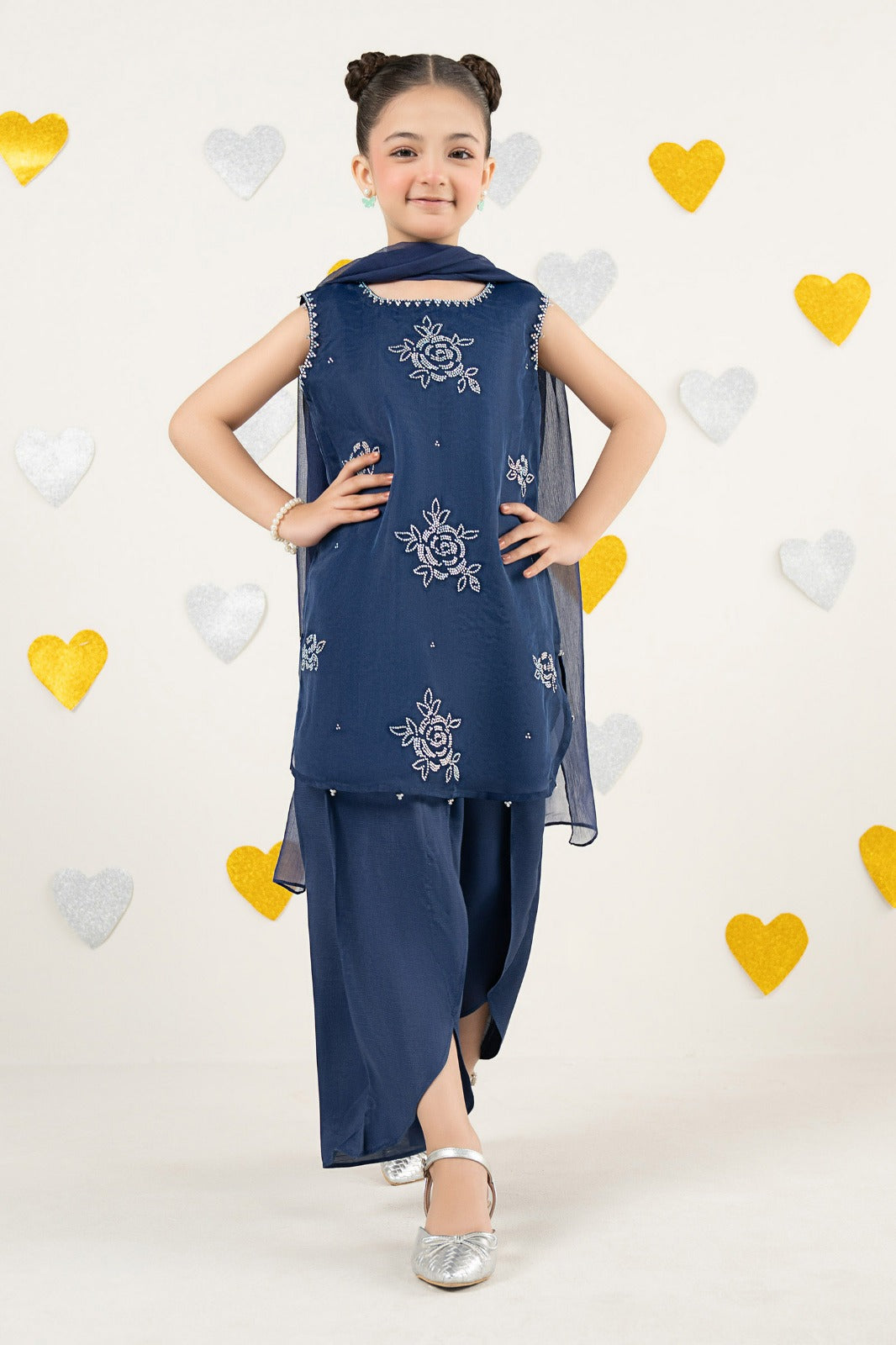 3 Piece Embroidered Organza Suit