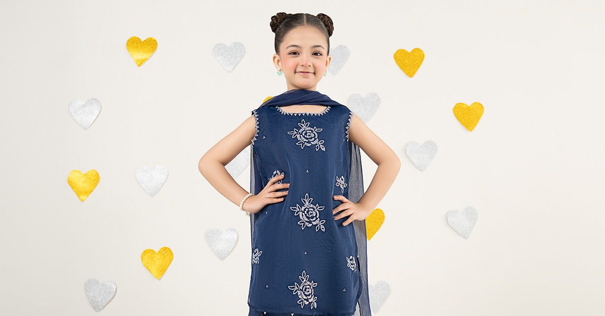 3 Piece Embroidered Organza Suit