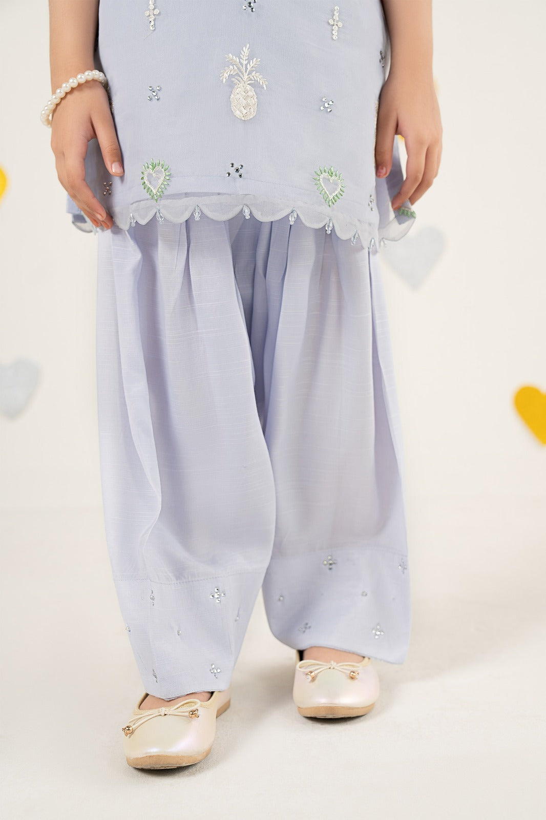 2 Piece Embroidered Organza Suit