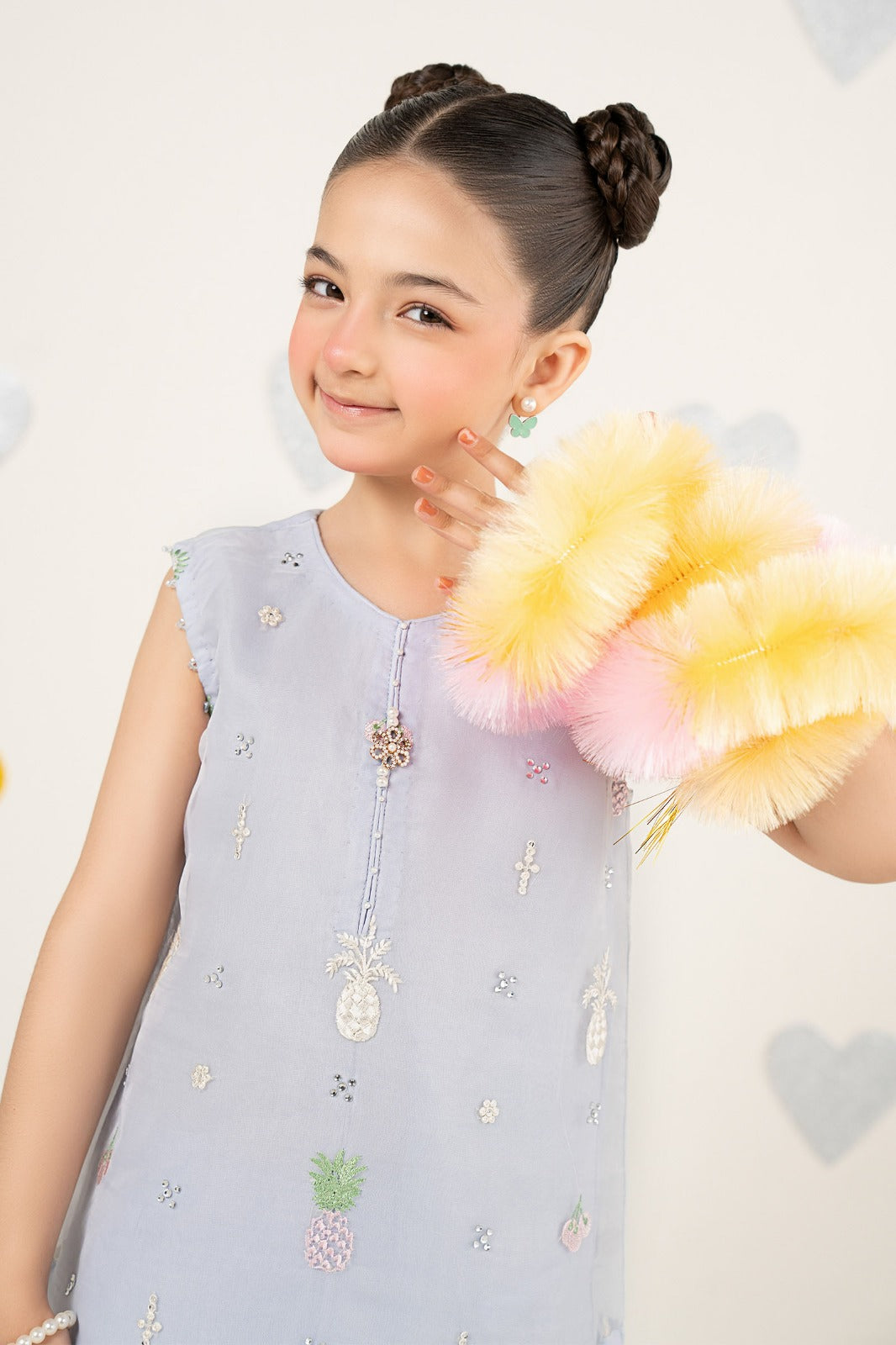 2 Piece Embroidered Organza Suit