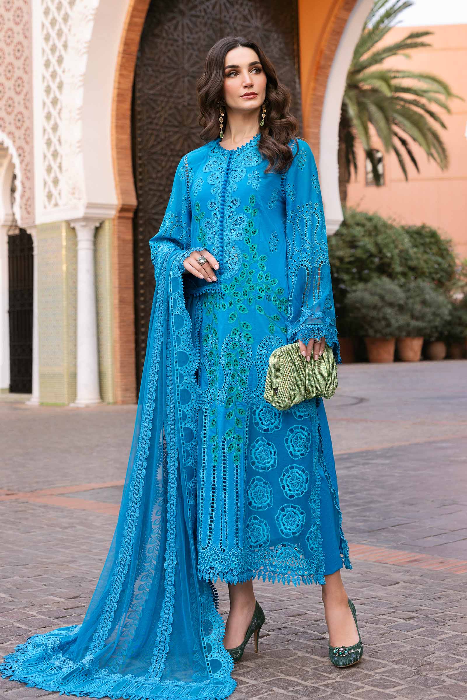 Video preview - 3 Piece Unstitched Embroidered Lawn Suit | D-2503-B