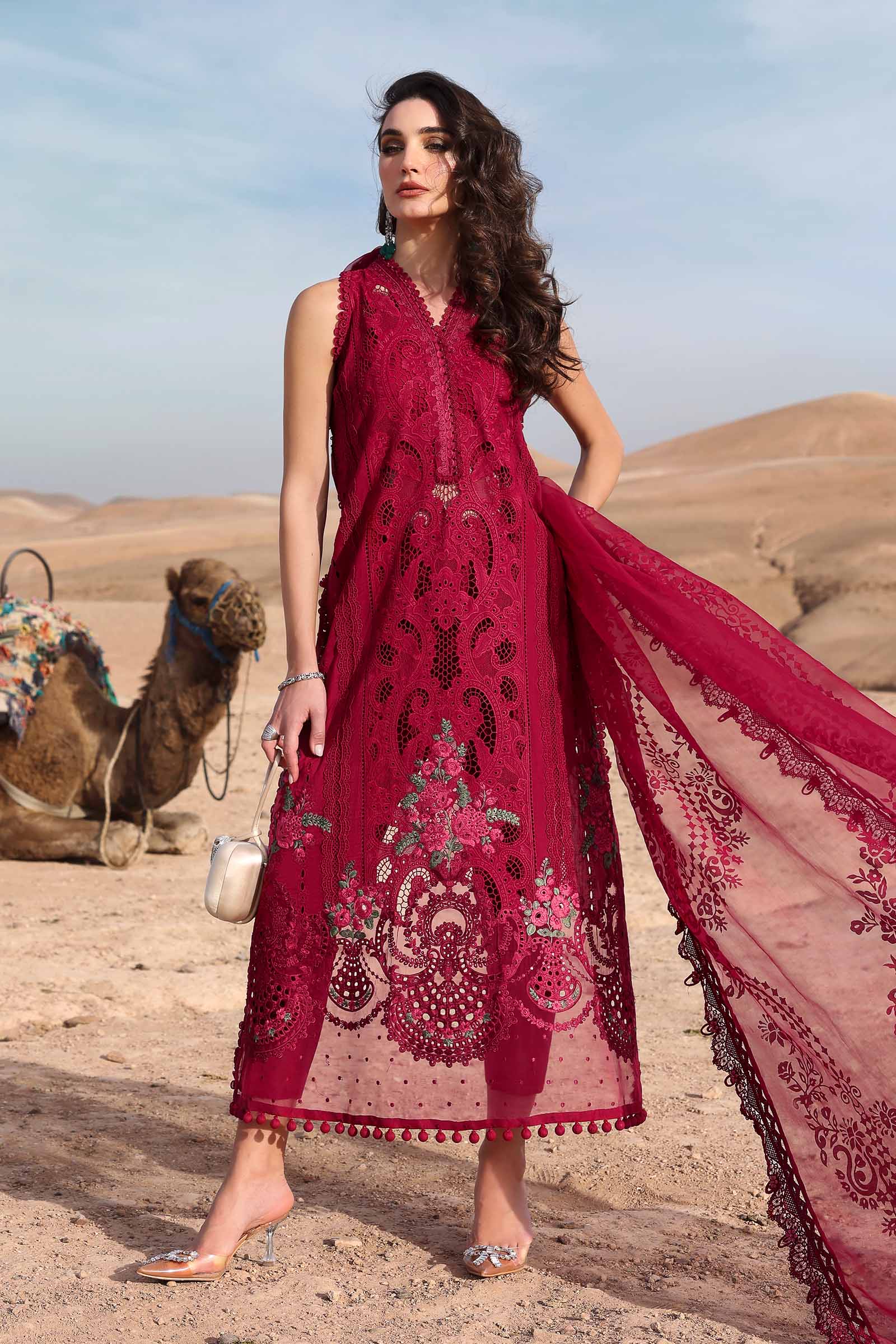 Video preview - 3 Piece Unstitched Embroidered Lawn Suit | D-2504-A