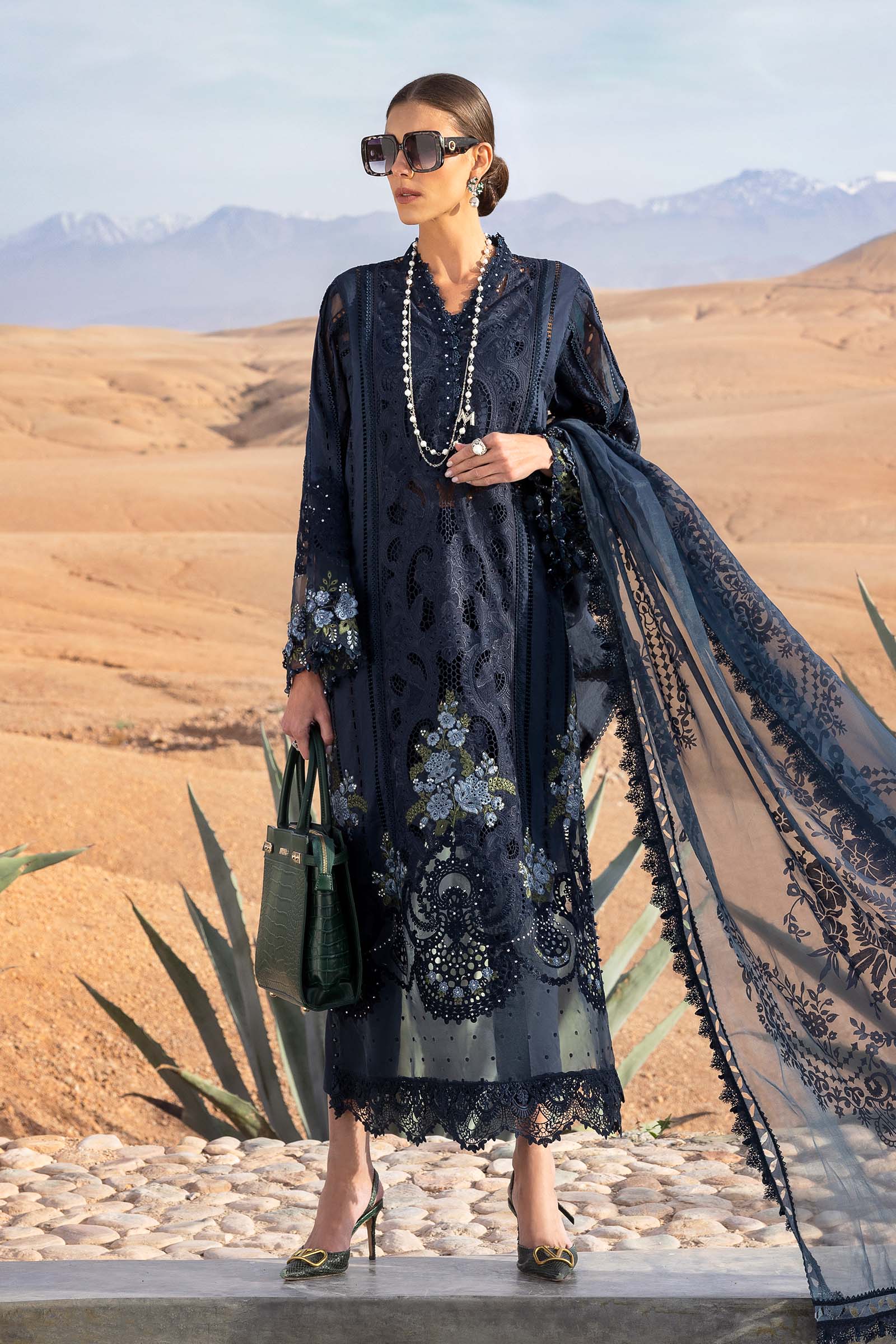 Video preview - 3 Piece Unstitched Embroidered Lawn Suit | D-2504-B