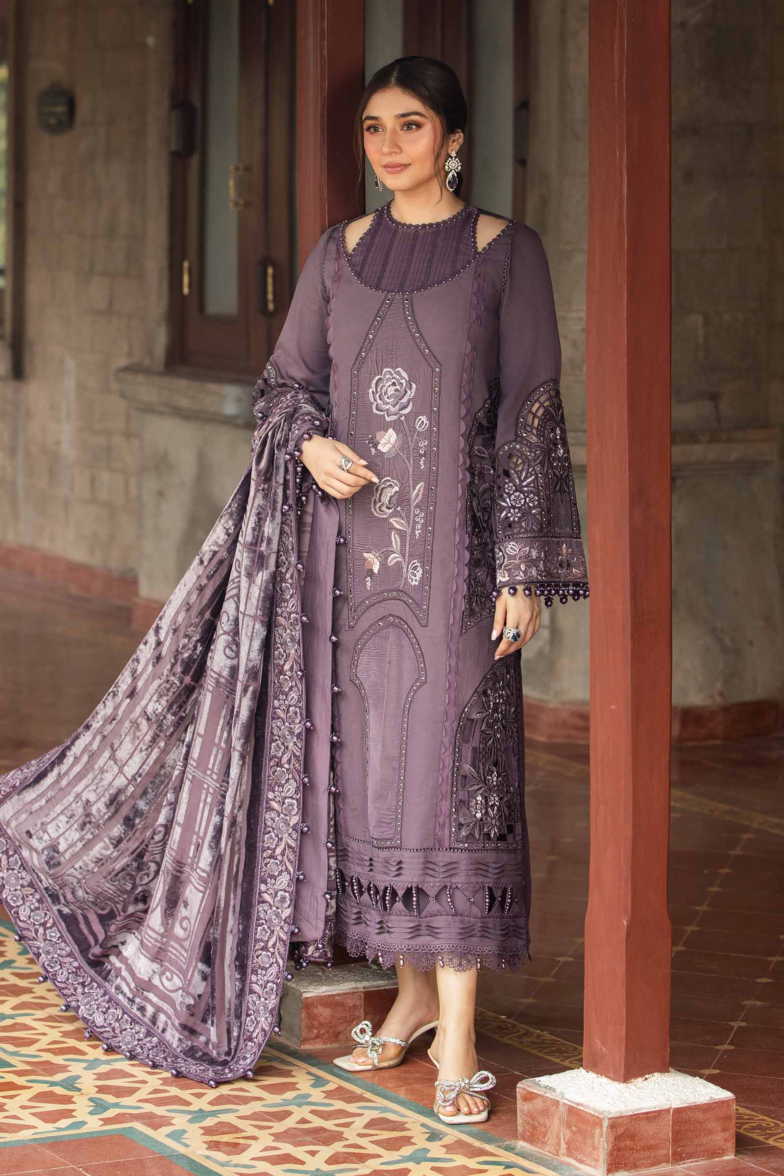 Video preview - 3 Piece Unstitched Embroidered Linen Suit | DL-1202
