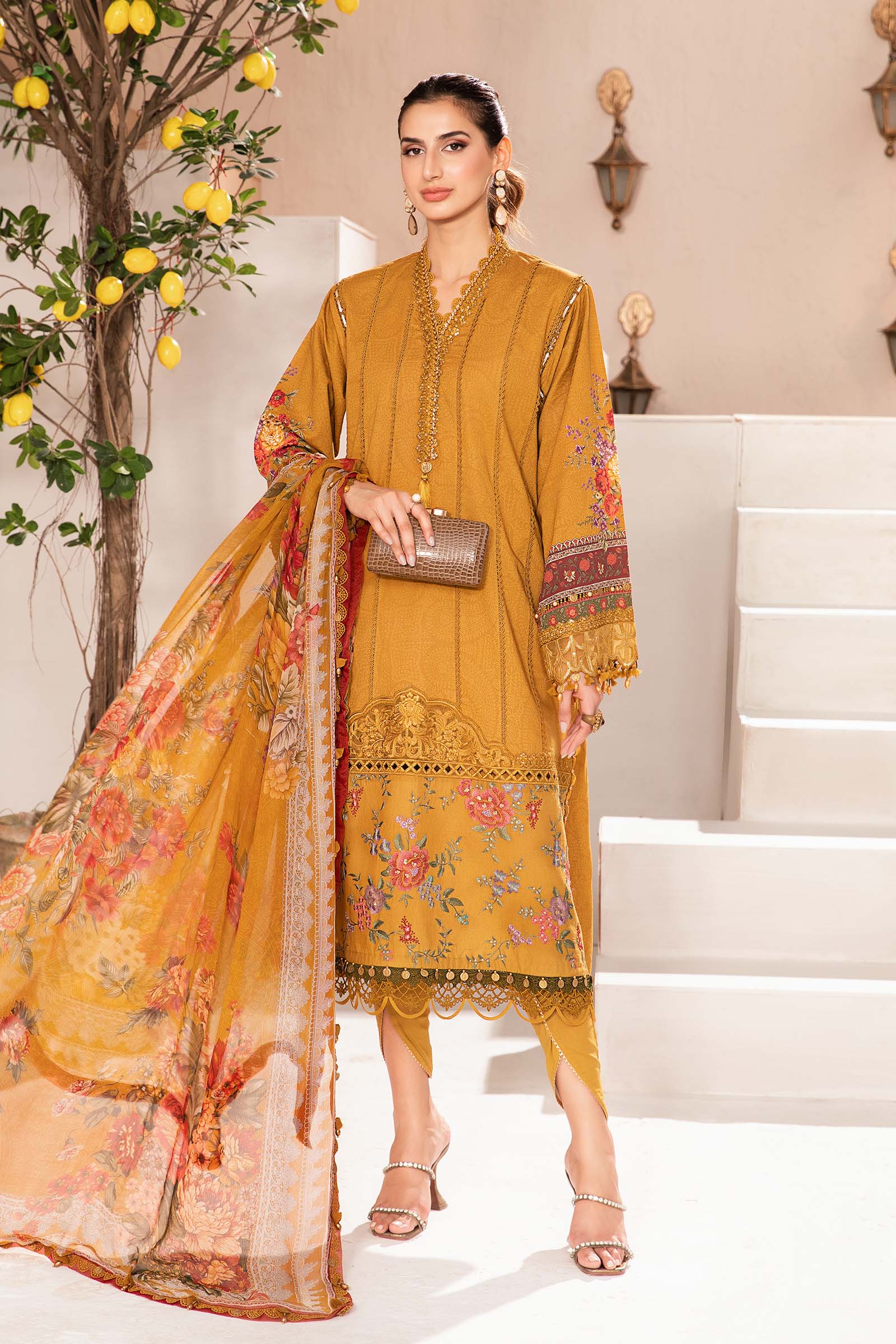 Video preview - 3 Piece Unstitched Printed Suit | MPT-2202-A