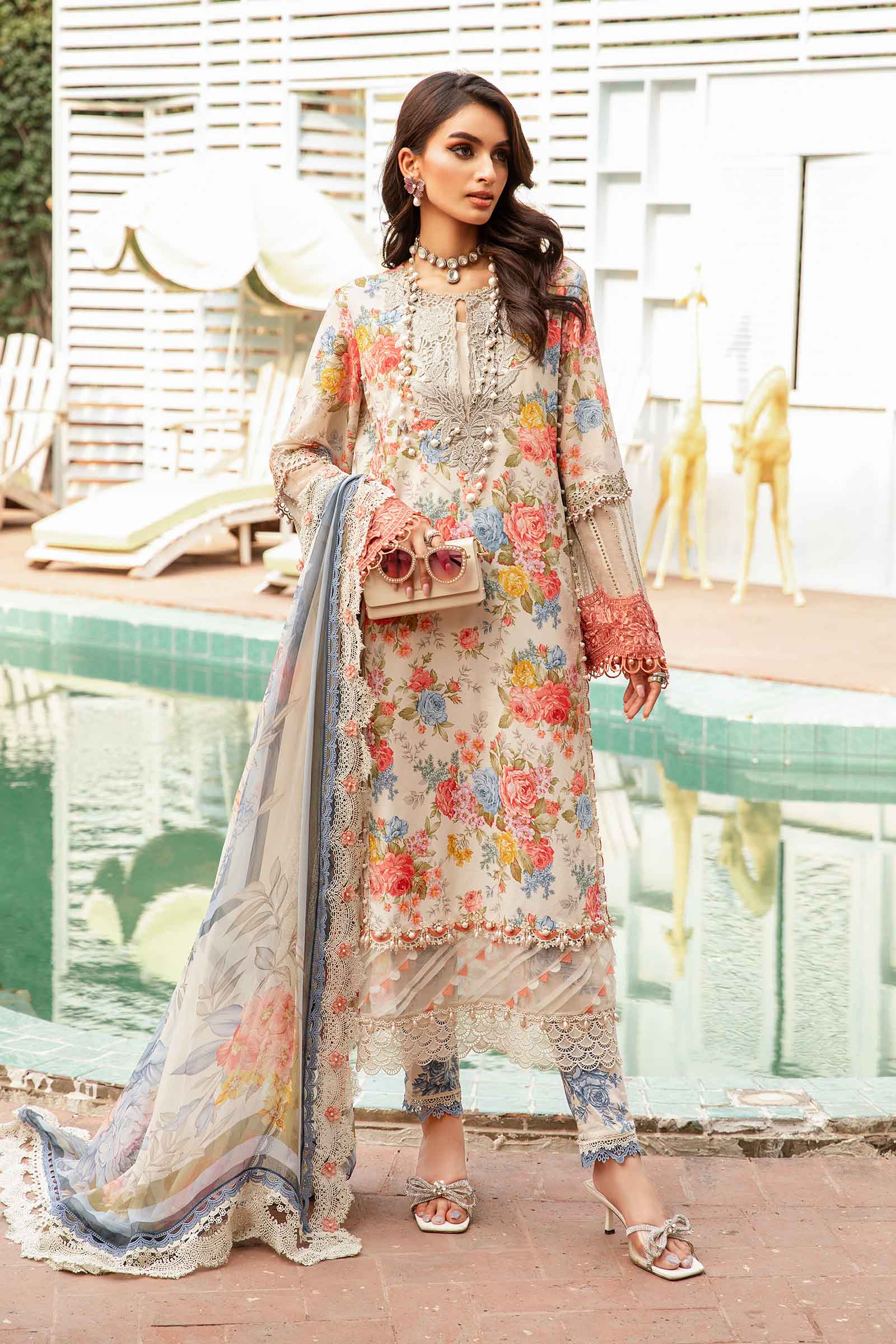 Video preview - 3 Piece Unstitched Printed Suit | MPT-2204-A