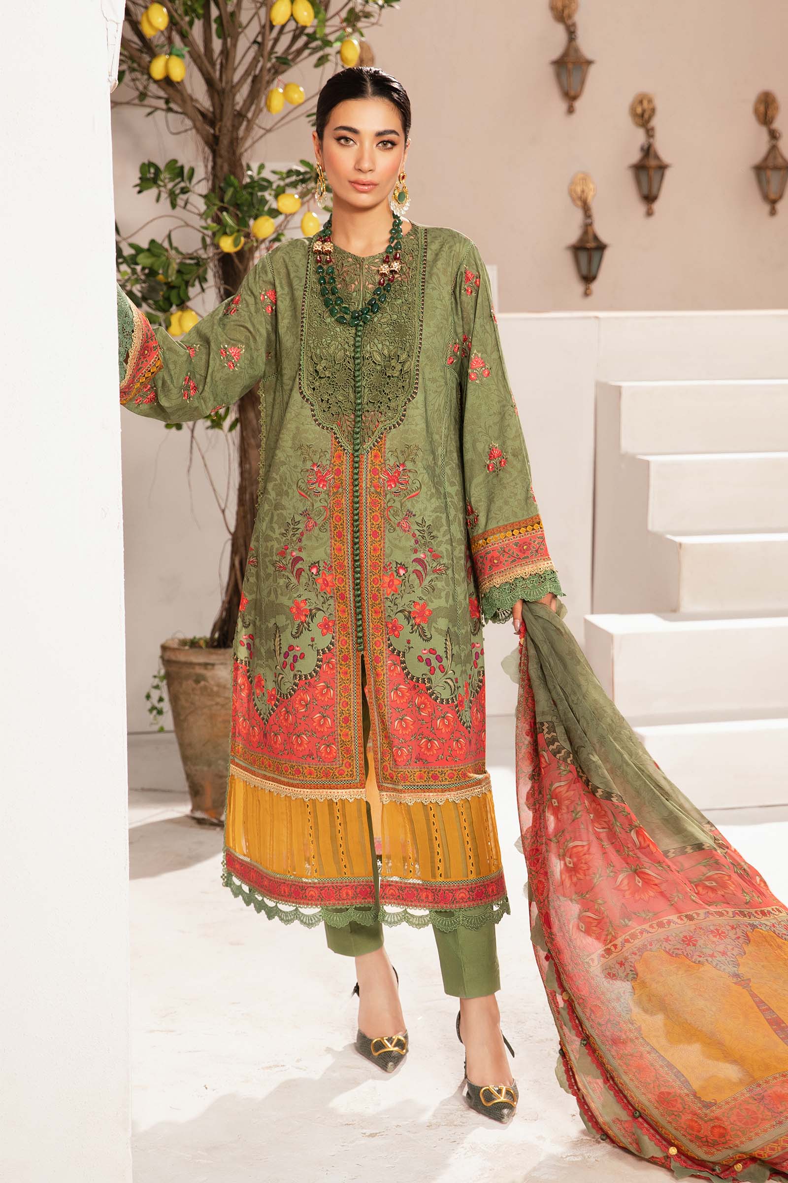 Video preview - 3 Piece Unstitched Printed Suit | MPT-2206-A
