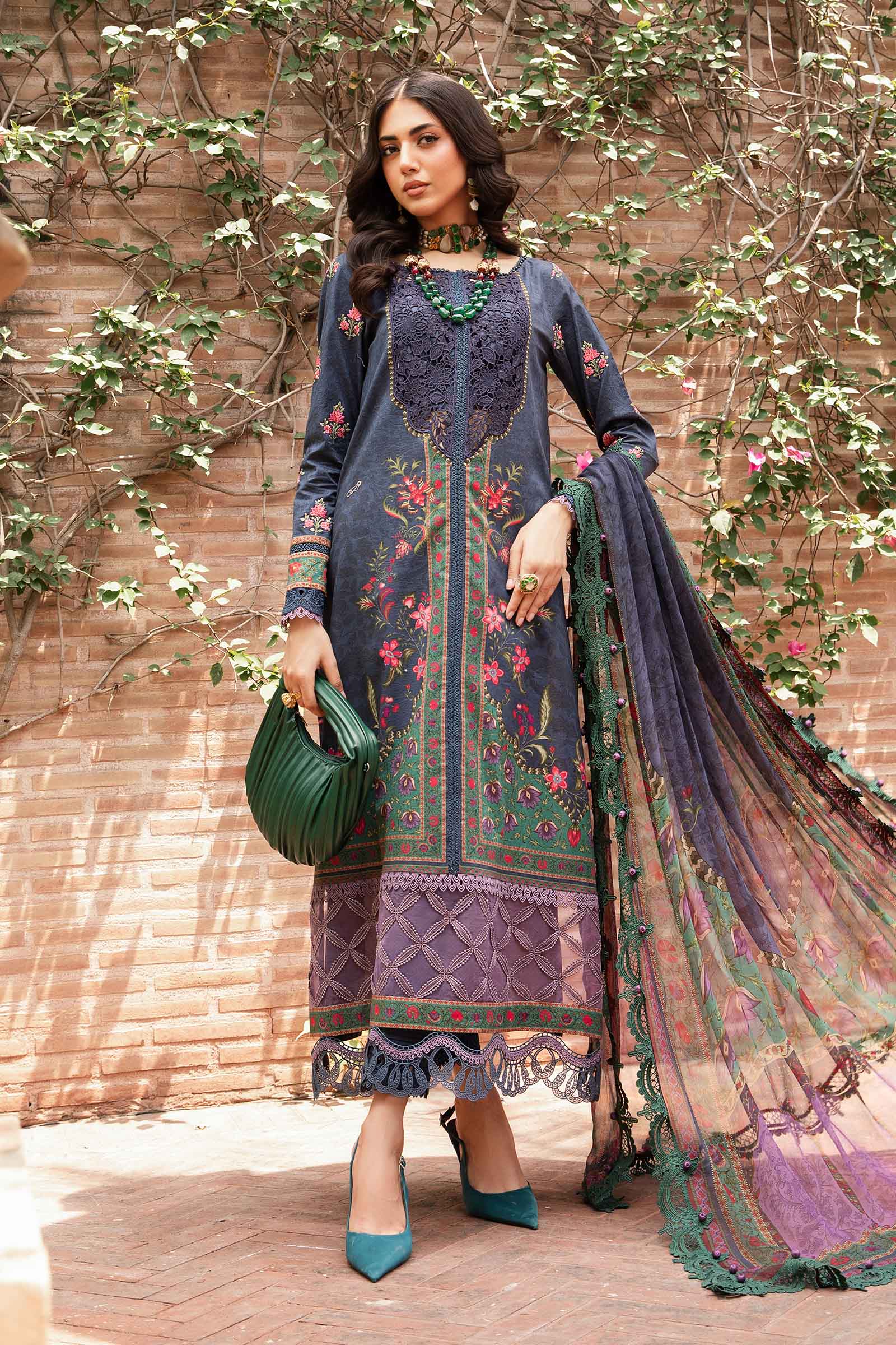 Video preview - 3 Piece Unstitched Printed Suit | MPT-2206-B