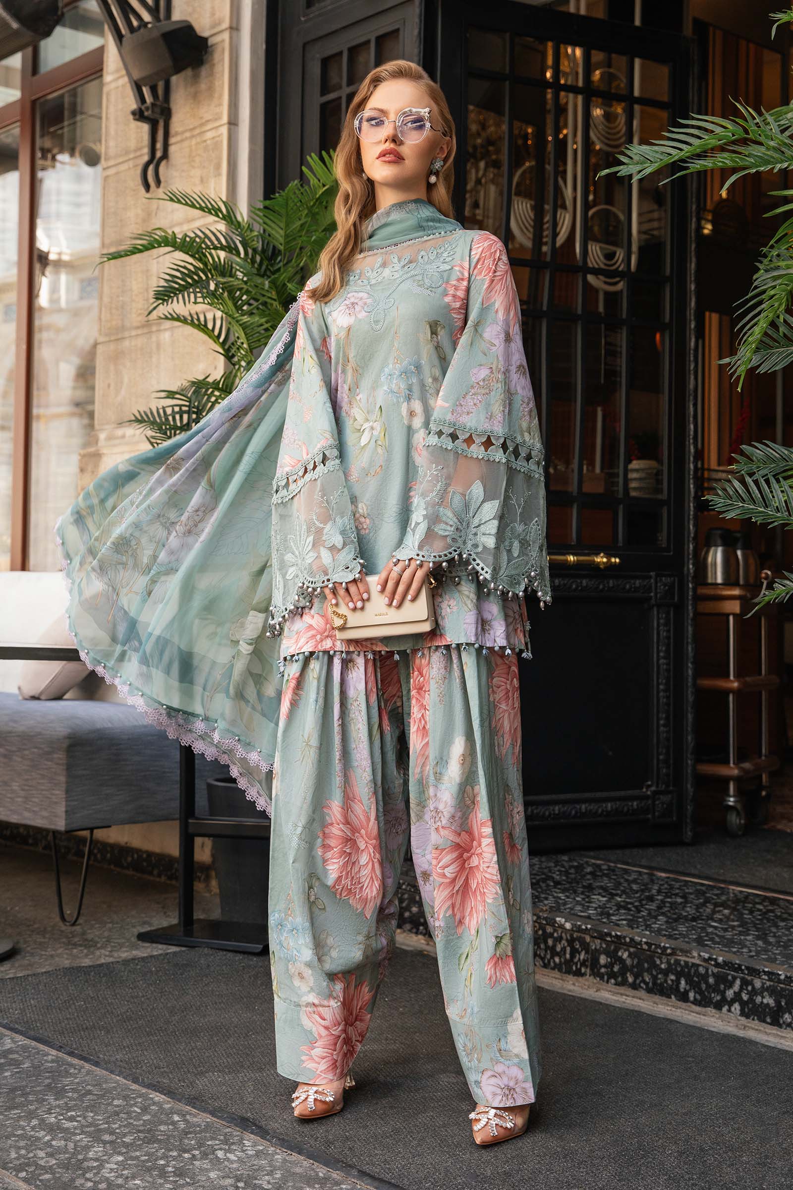 Video preview - 3 Piece Unstitched Printed Cambric Suit | MPT-2306-A