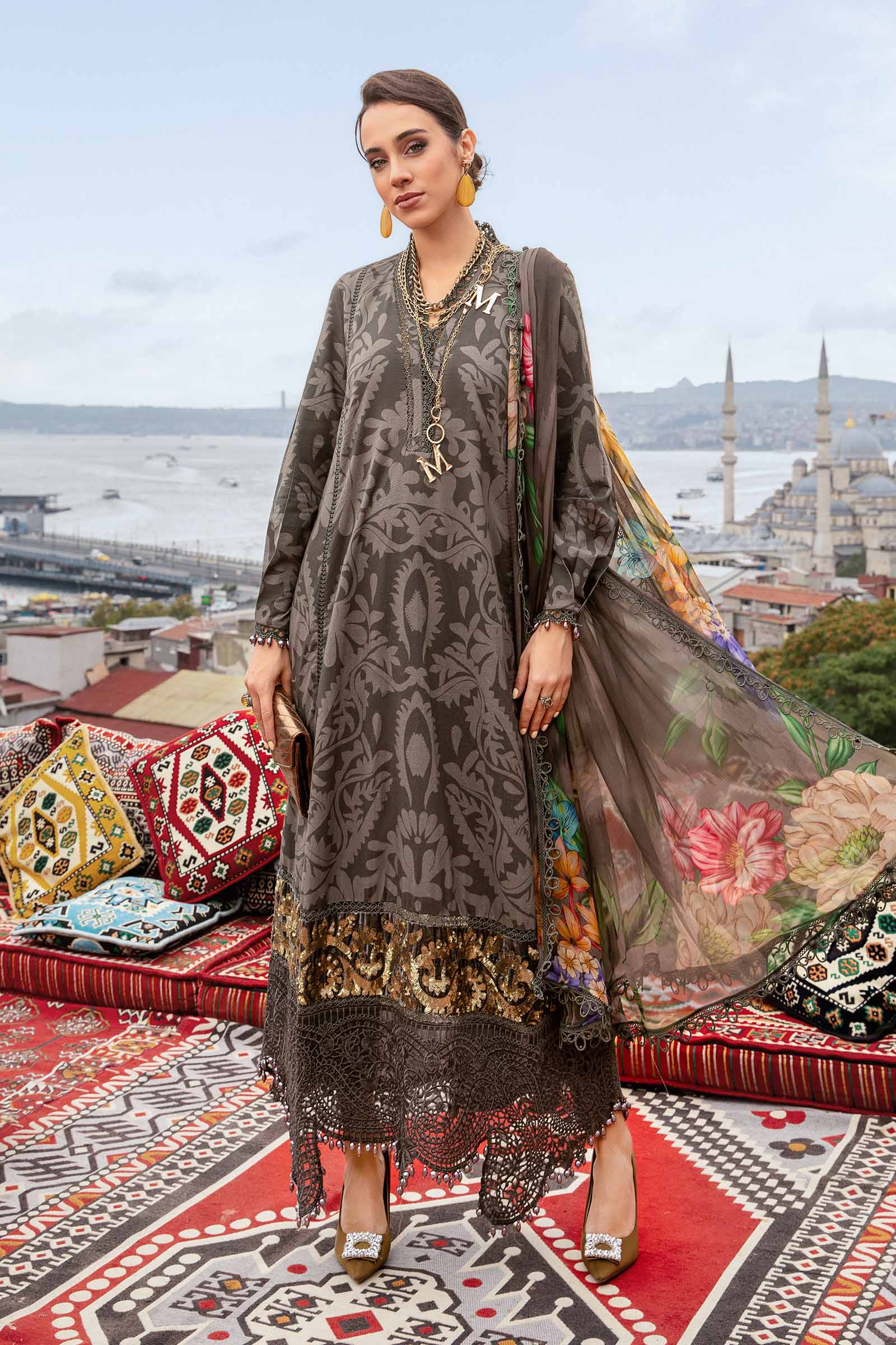 Video preview - 3 Piece Unstitched Printed Cambric Suit | MPT-2307-A
