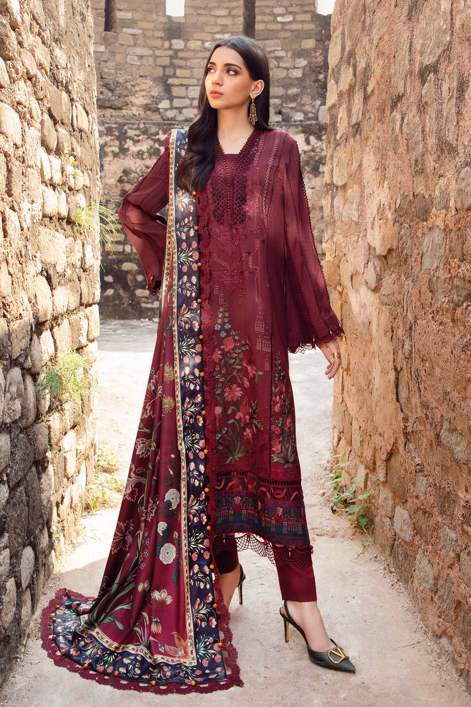 Video preview - 3 Piece Unstitched Printed Linen Suit | MPT-2401-B