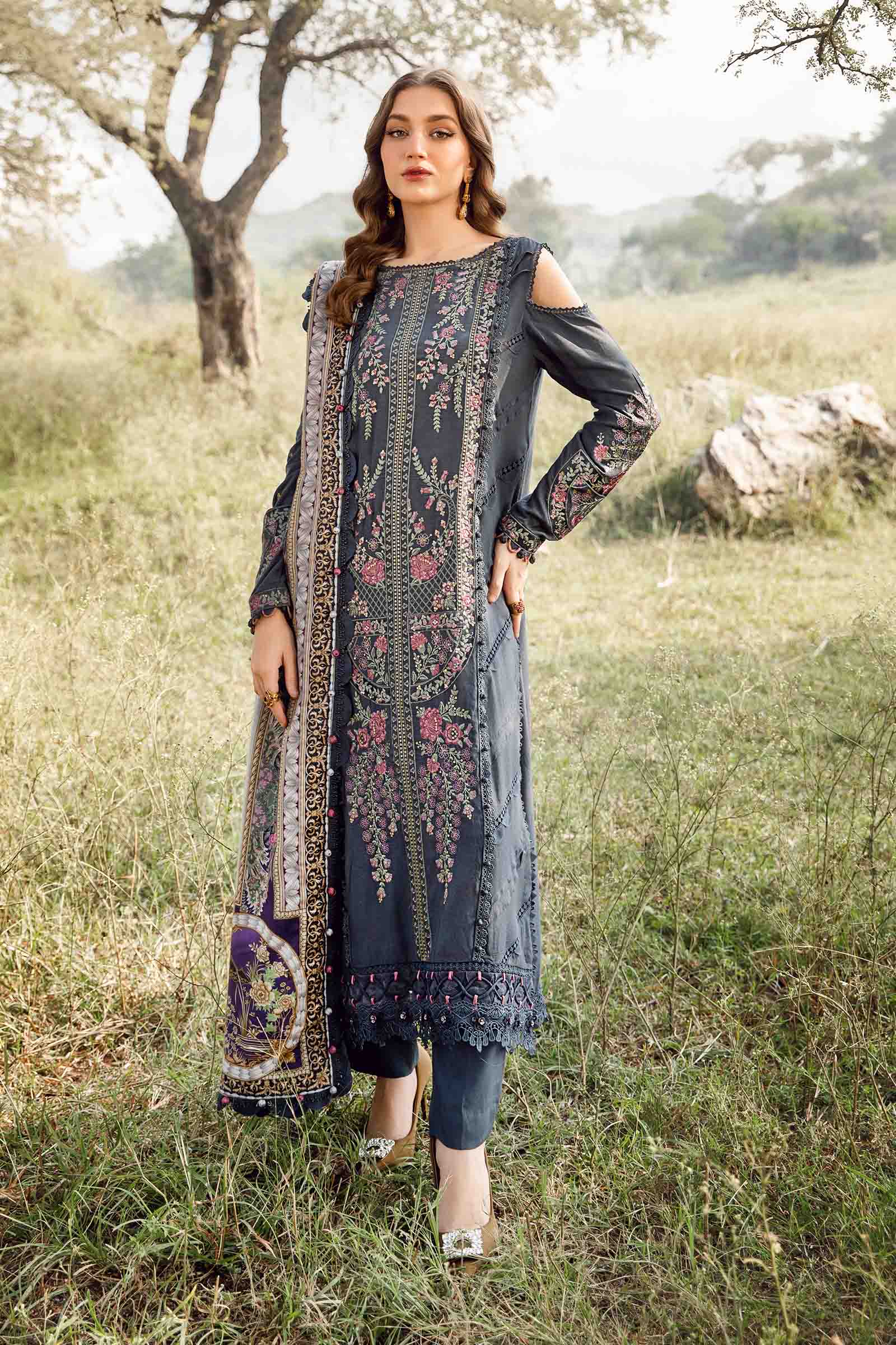 Video preview - 3 Piece Unstitched Printed Linen Suit | MPT-2406-A