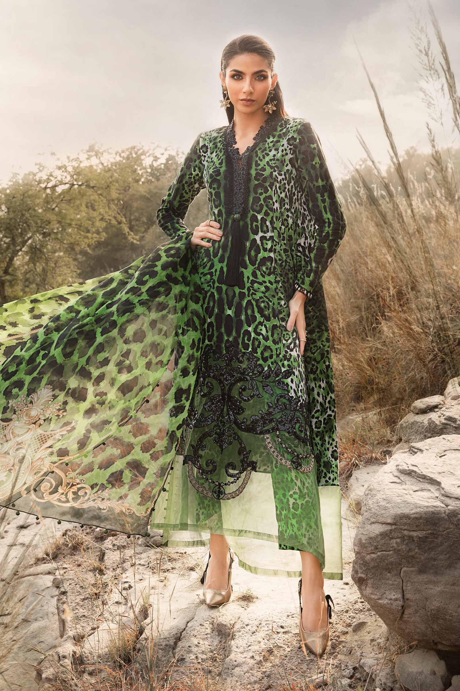Video preview - 3 Piece Unstitched Printed Linen Suit | MPT-2409-A