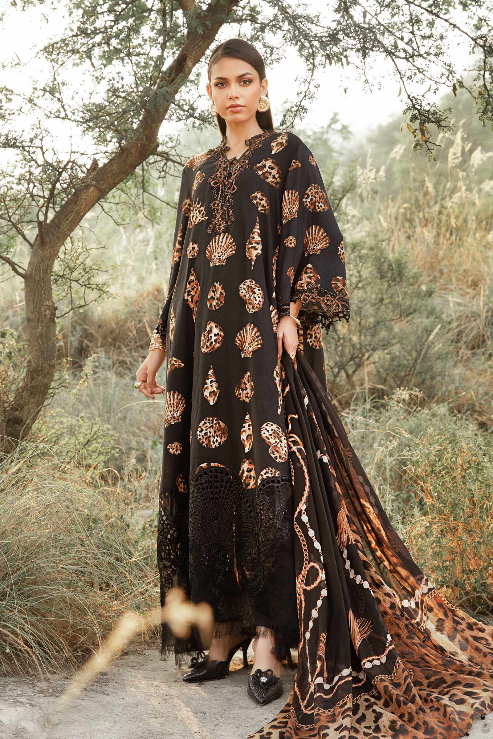 Video preview - 3 Piece Unstitched Printed Linen Suit | MPT-2410-B