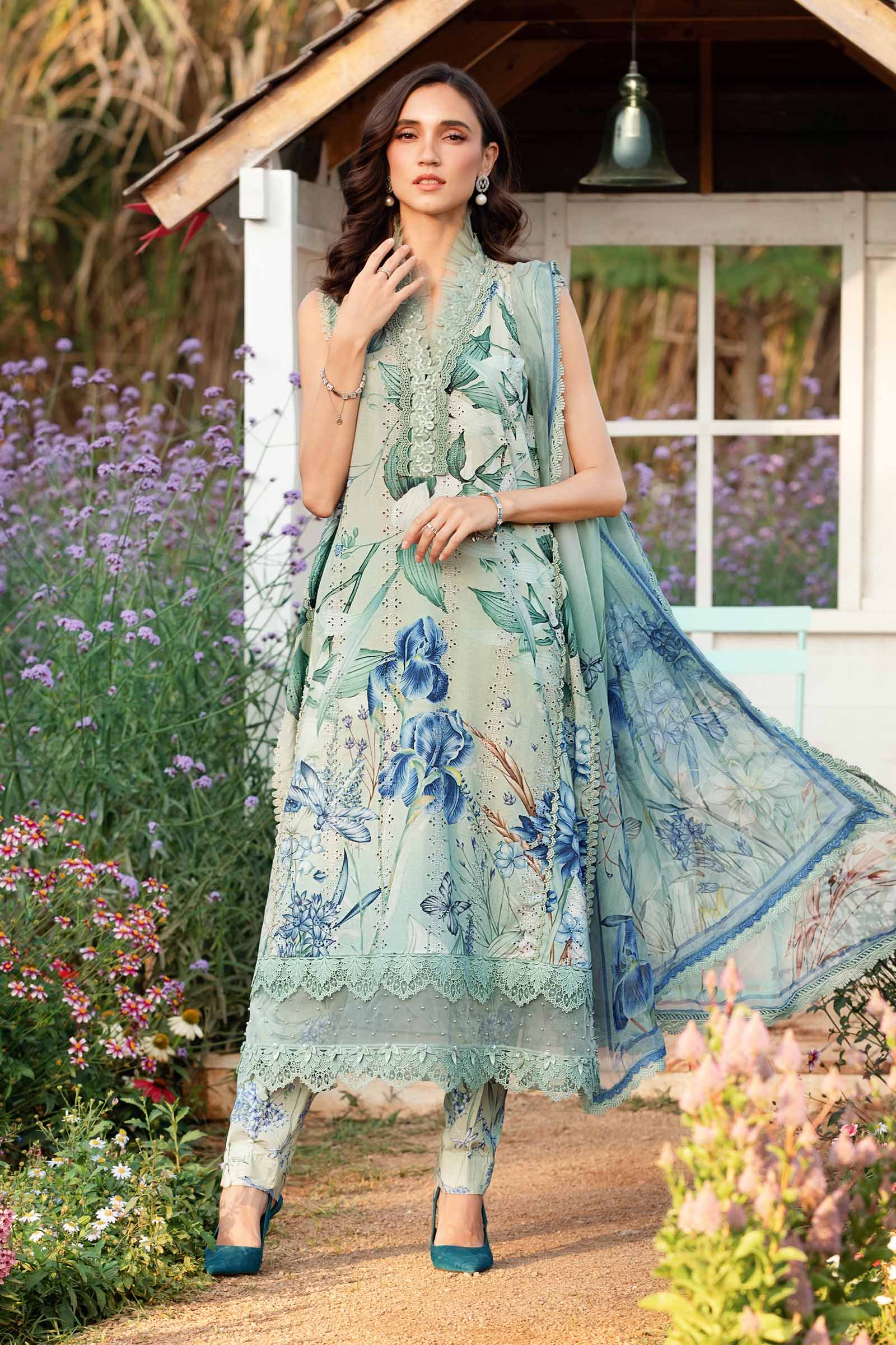 Video preview - 3 Piece Unstitched Printed Lawn Suit | MPT-2502-B