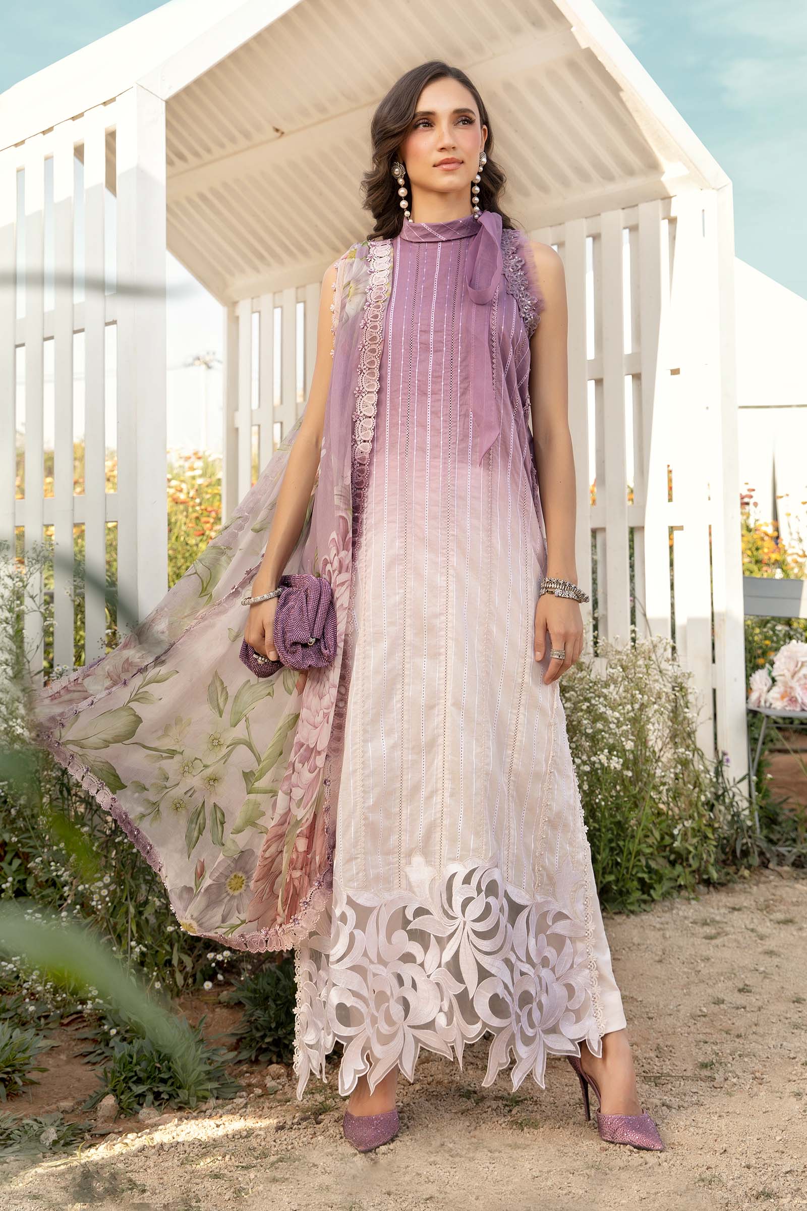 Video preview - 3 Piece Unstitched Printed Lawn Suit | MPT-2506-B