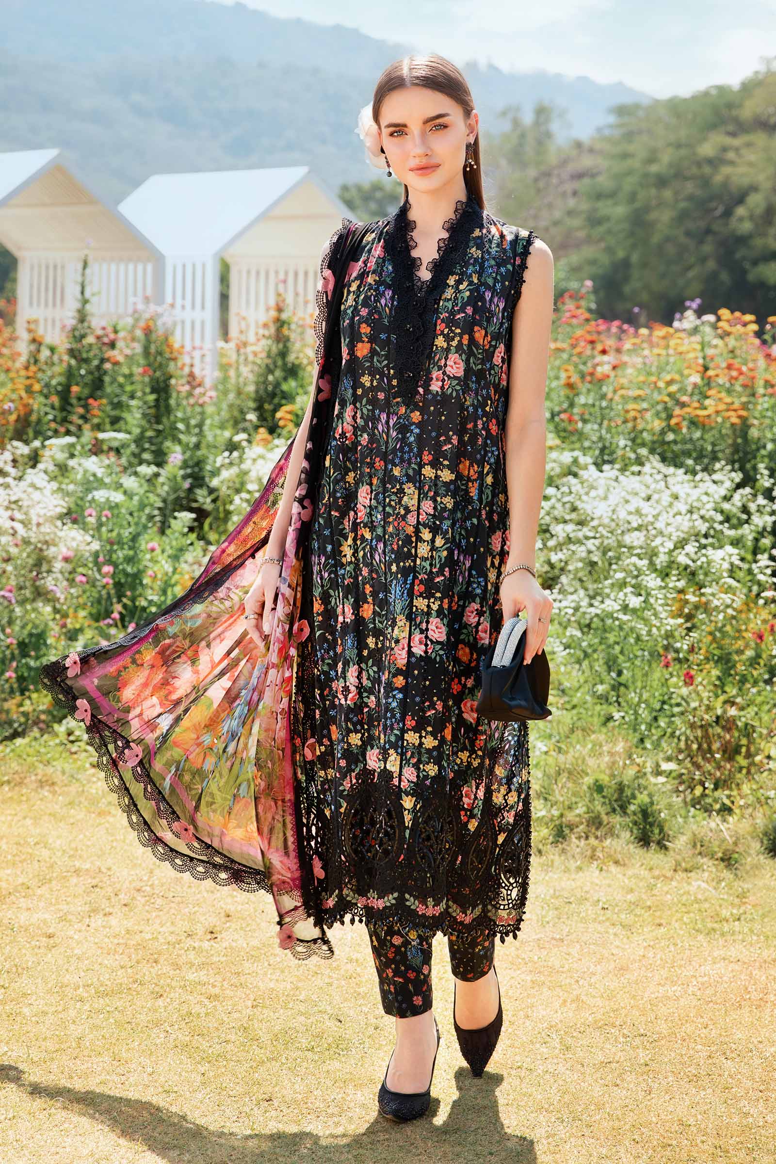 Video preview - 3 Piece Unstitched Printed Lawn Suit | MPT-2507-B