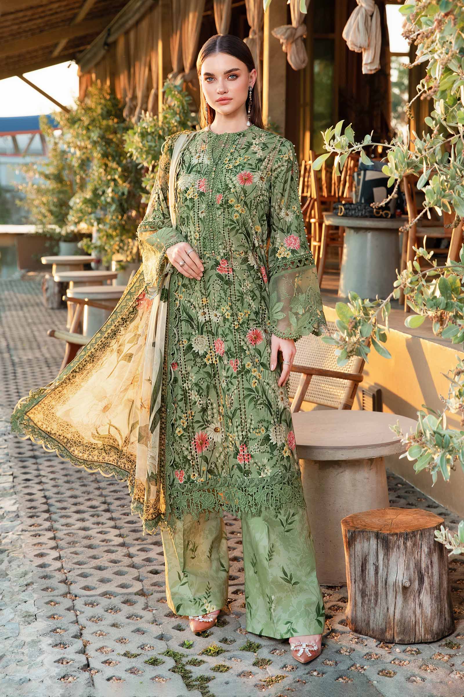 Video preview - 3 Piece Unstitched Printed Lawn Suit | MPT-2508-B