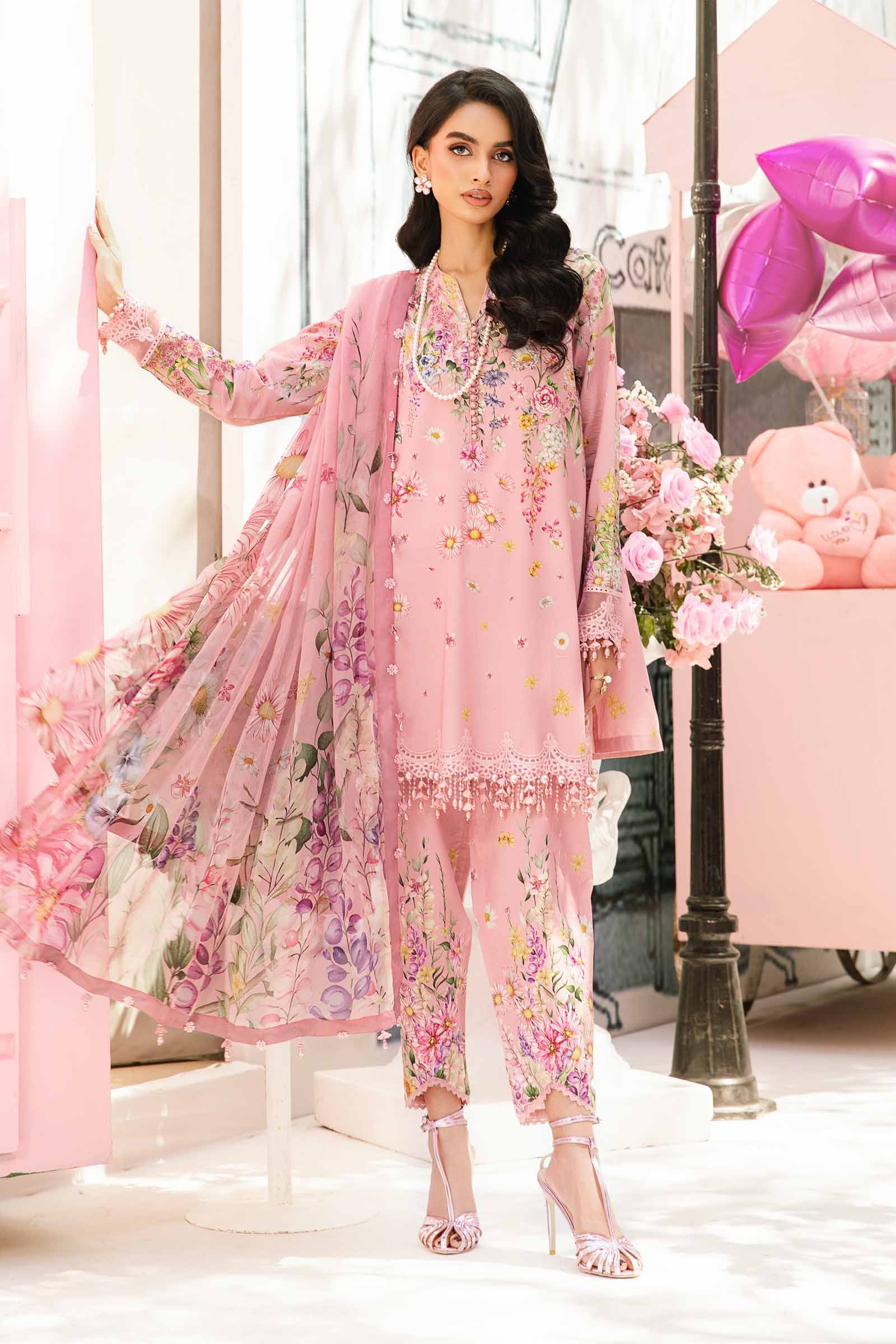 Video preview - 3 Piece Unstitched Embroidered Lawn Suit | MPT-2603-B