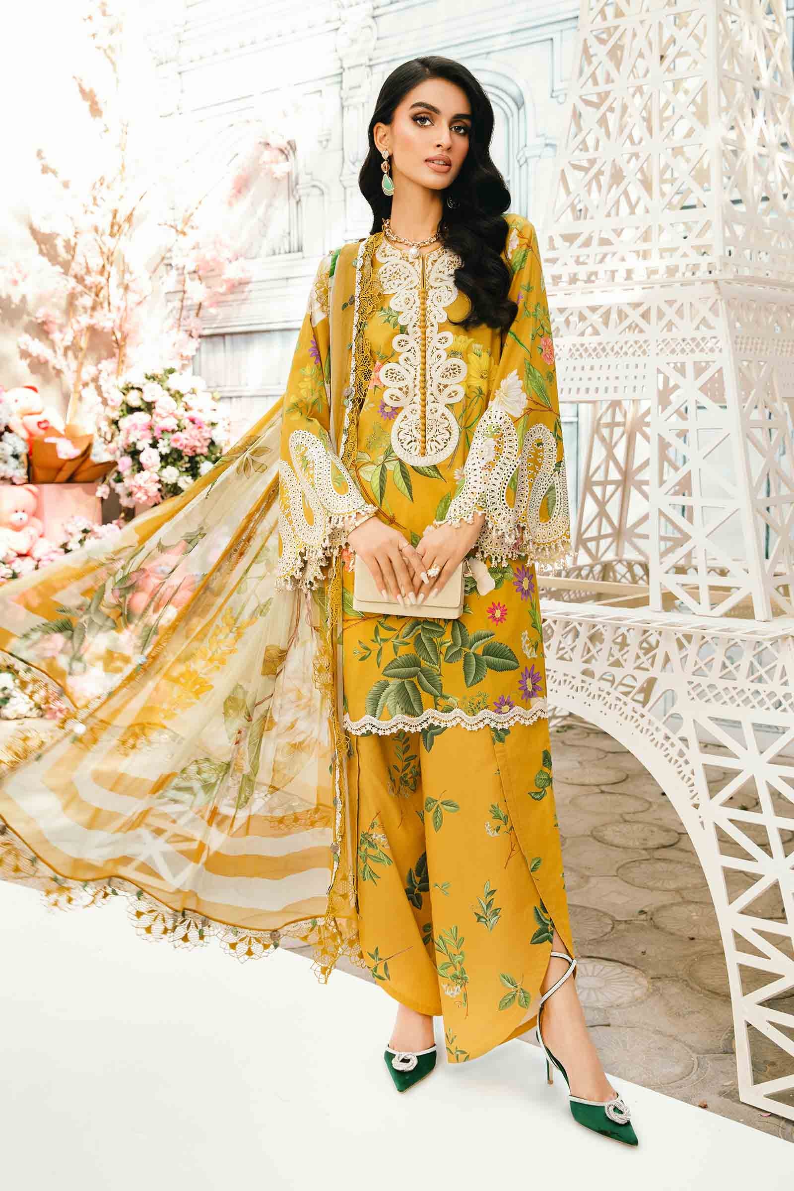 Video preview - 3 Piece Unstitched Embroidered Lawn Suit | MPT-2604-B