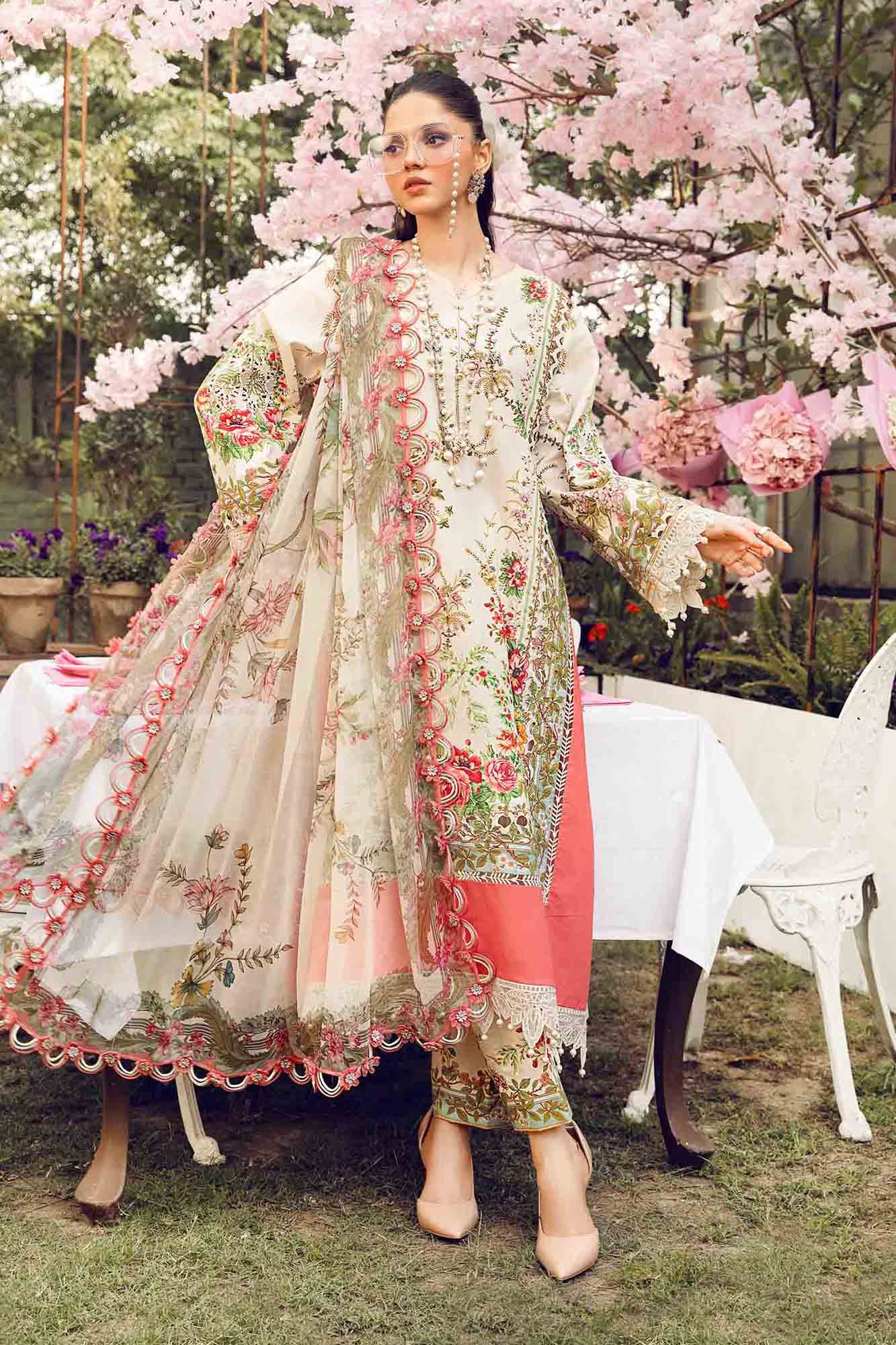 Video preview - 3 Piece Unstitched Embroidered Lawn Suit | MPT-2605-A