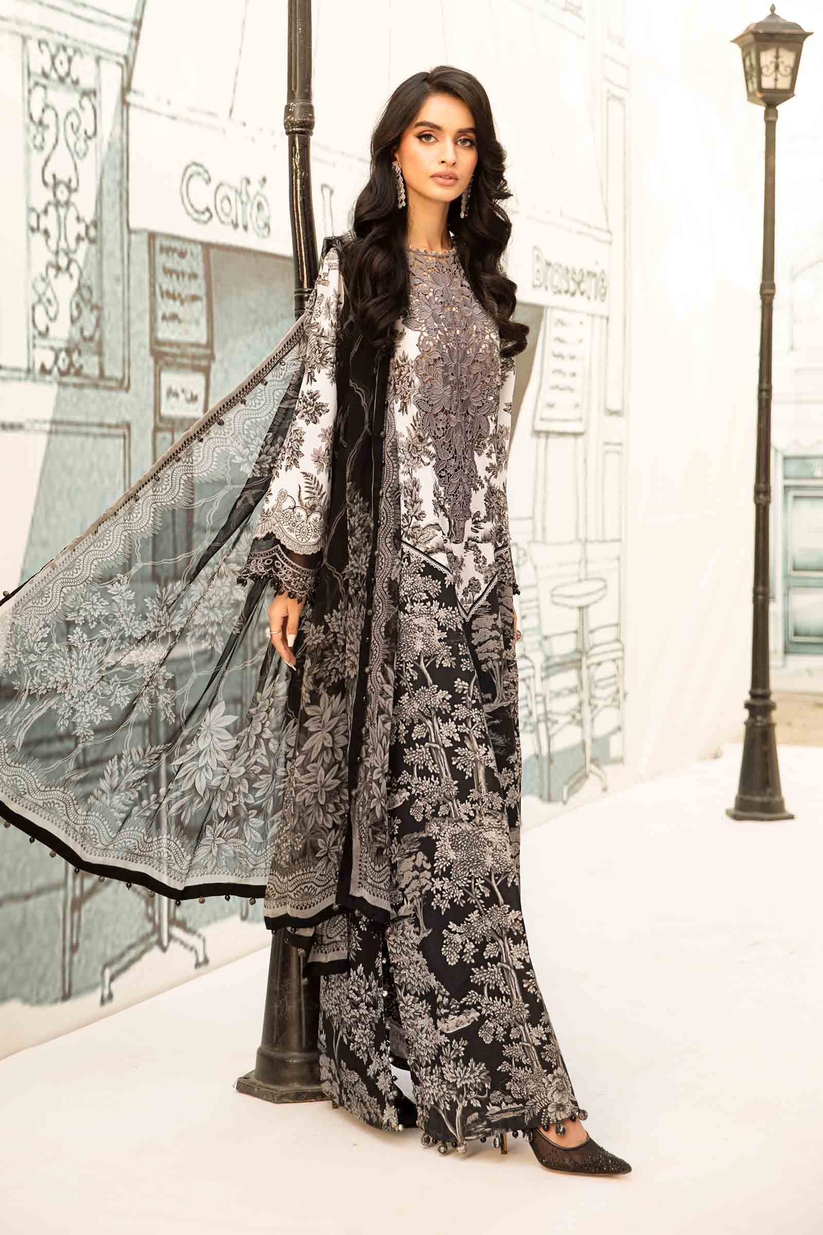 Video preview - 3 Piece Unstitched Embroidered Lawn Suit | MPT-2608-B