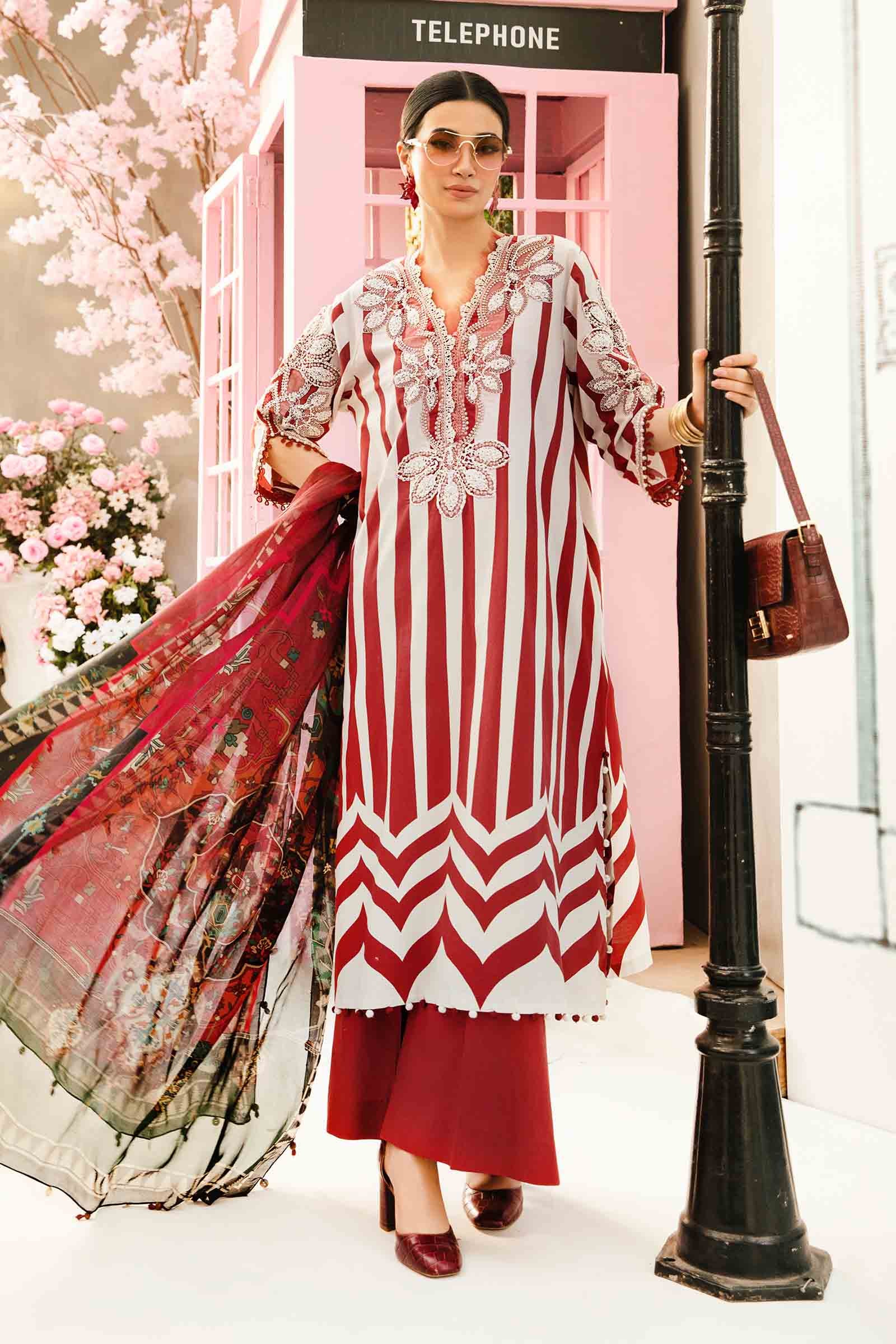 Video preview - 3 Piece Unstitched Embroidered Lawn Suit | MPT-2609-A