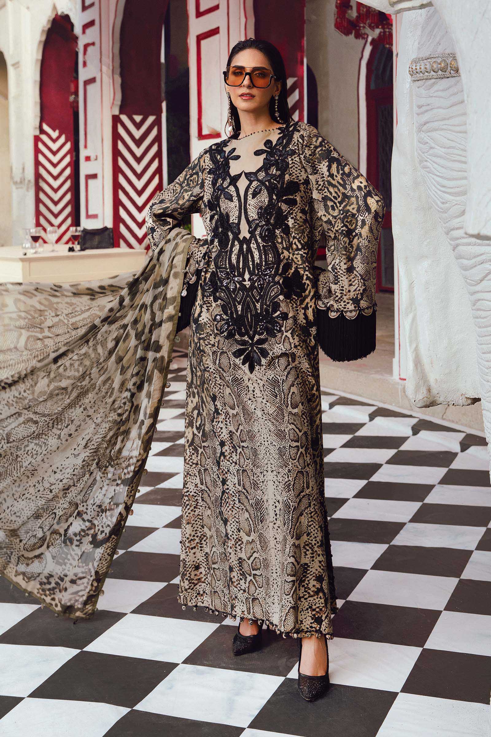 Video preview - 3 Piece Unstitched Embroidered Linen Suit | MPT-2702-B