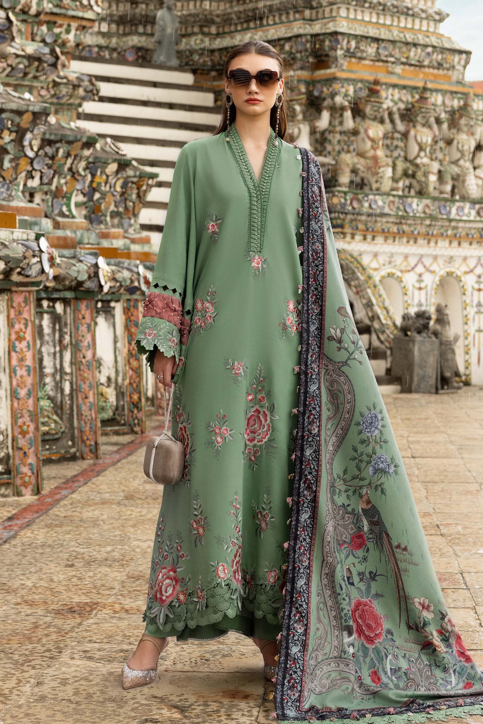 Video preview - 3 Piece Unstitched Embroidered Twill Linen Suit