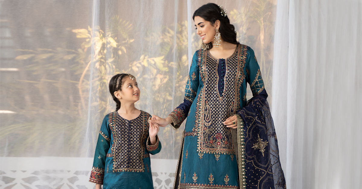3 Piece Embroidered Raw Silk Suit