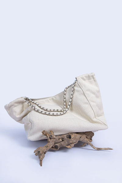 Braided Canvas Tote | ABG-S24-7 All Products ABGS247-999-WHT