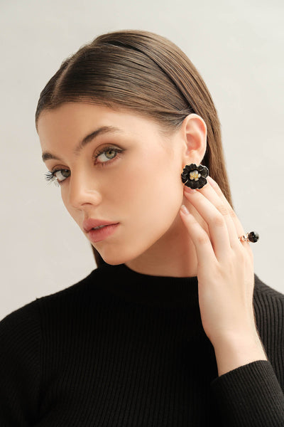 Black Earrings Accessories AERW214-999-999