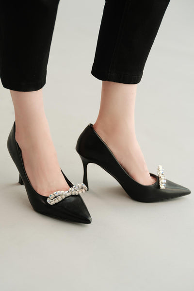 Embellished Court Shoes All Products ASHW233-037-BLK
