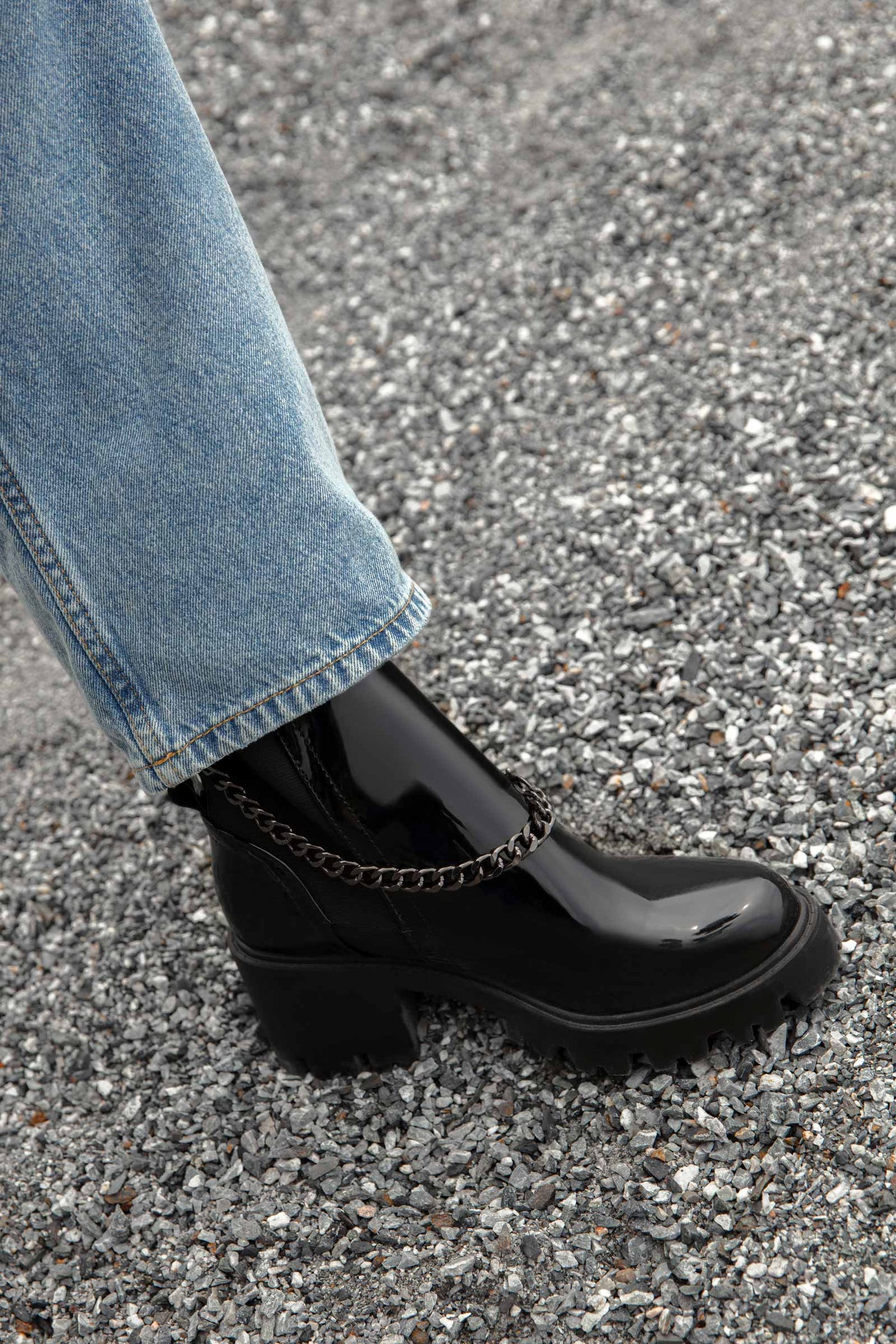 Long Patent Chain Boots