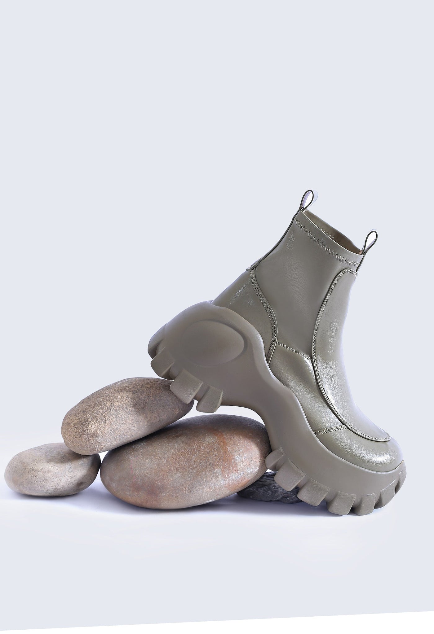 Eggshell Ankle Boots