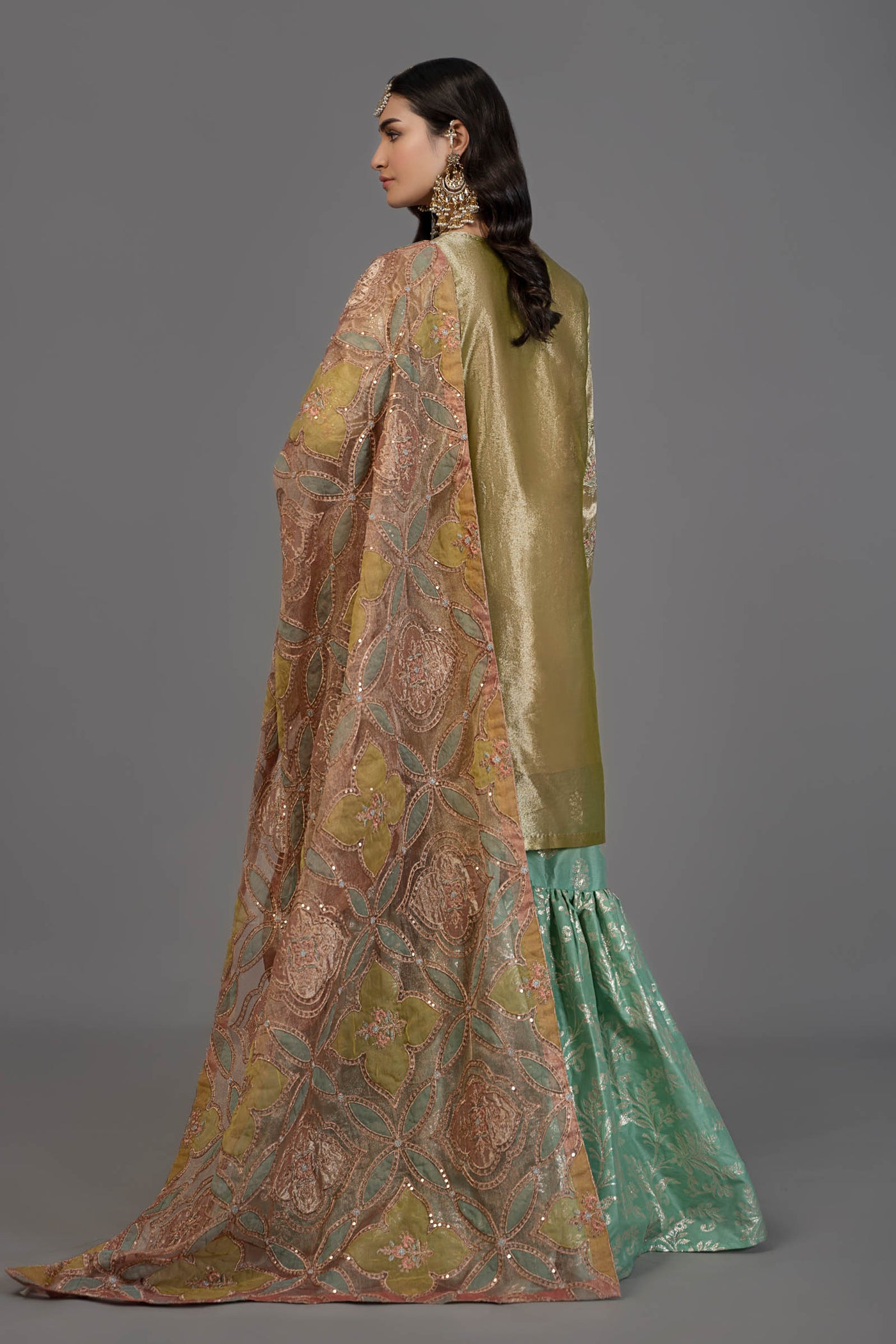 Suit Salmon and Leaf Green BDS-2503
