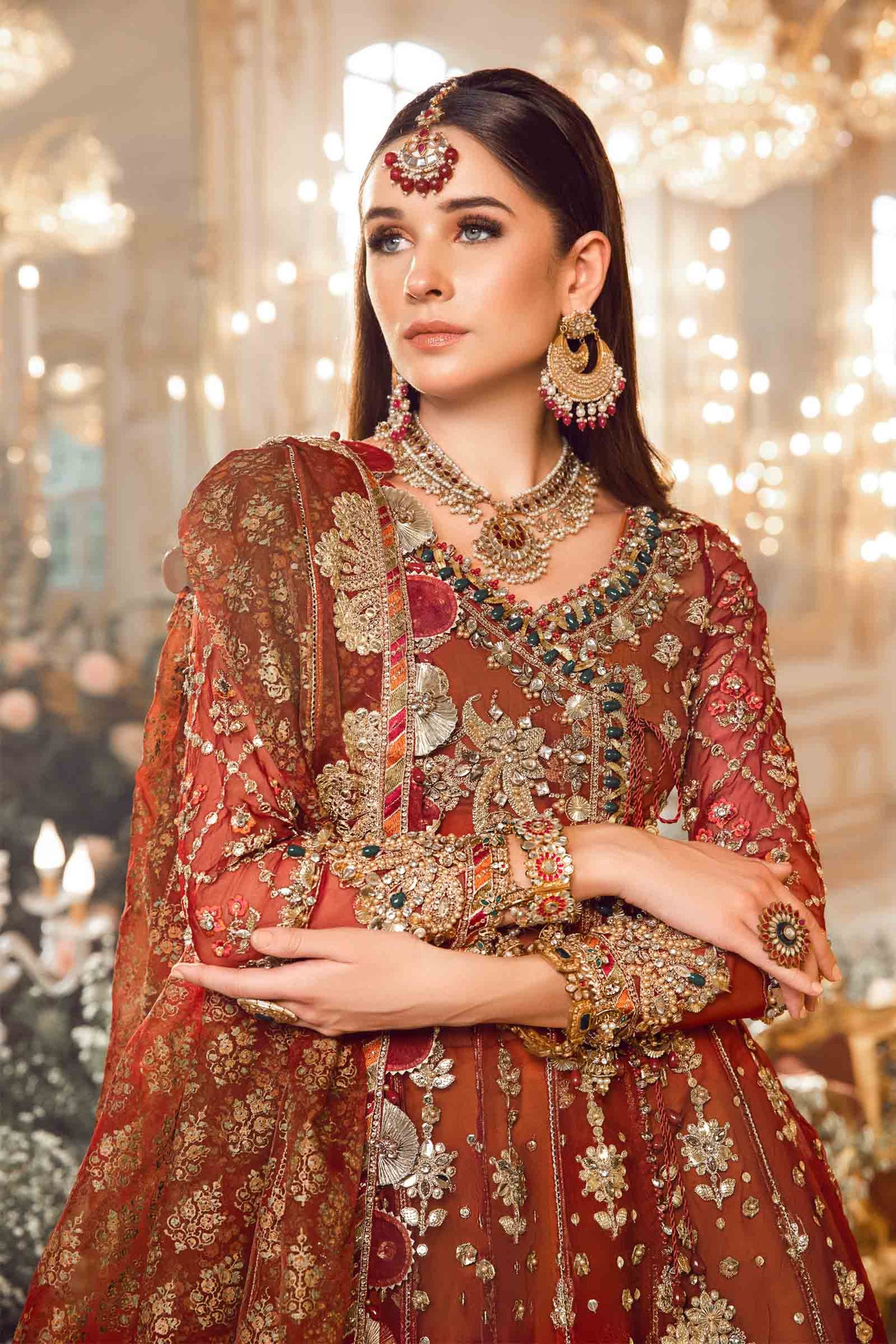 Unstitched Mbroidered | Maroon BD-2705