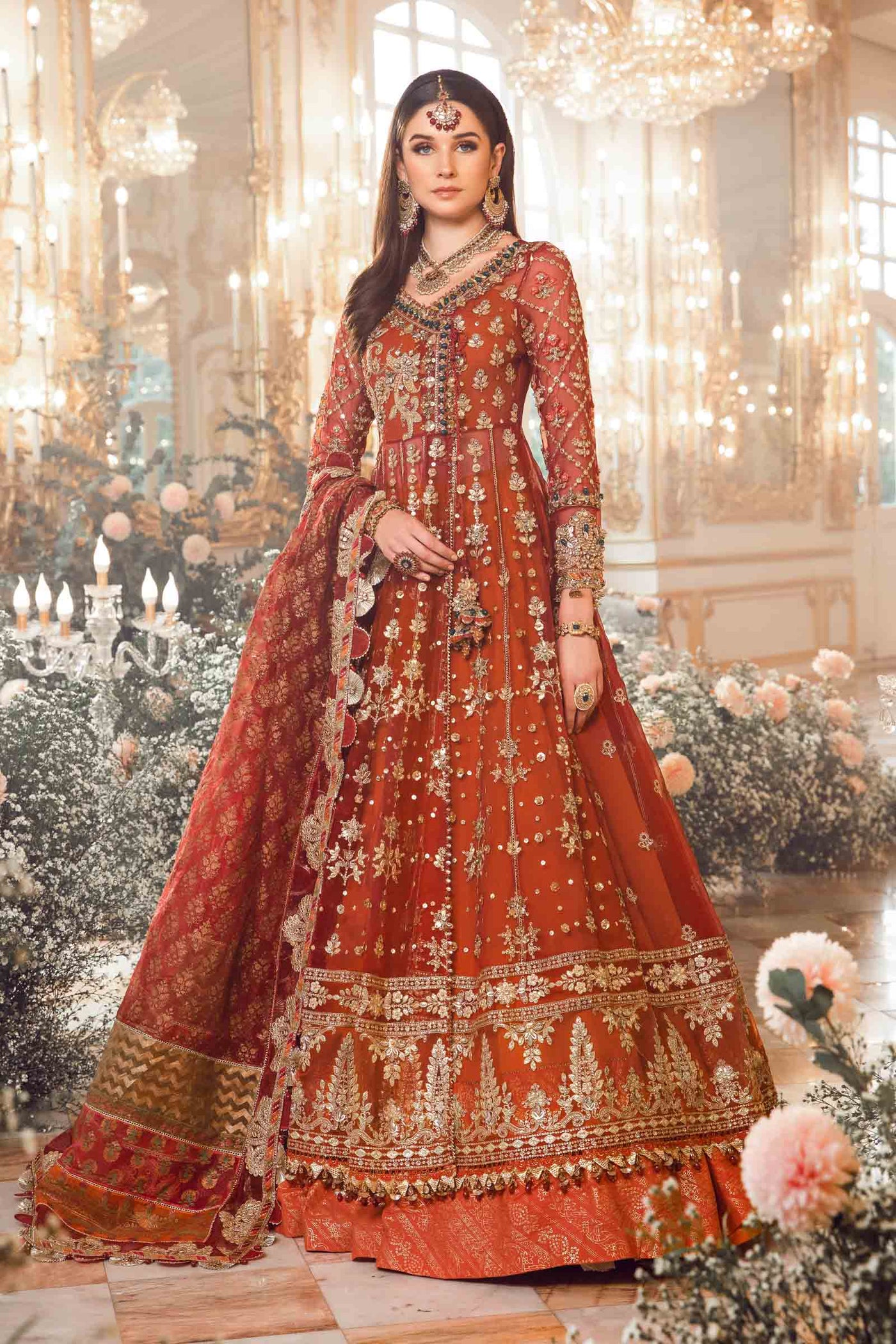 Unstitched Mbroidered | Maroon BD-2705