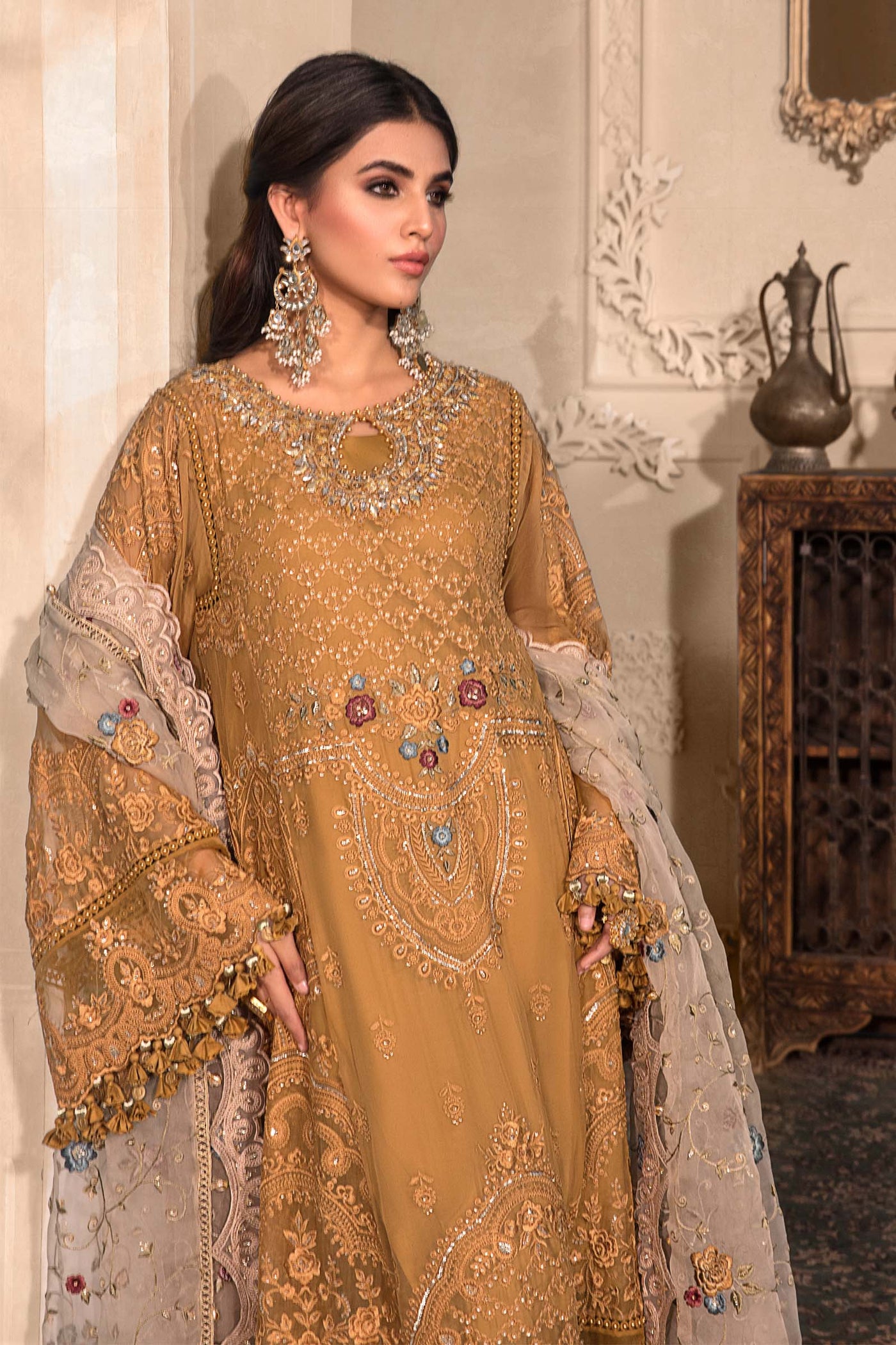 Unstitched MBROIDERED - Mustard BD-2606