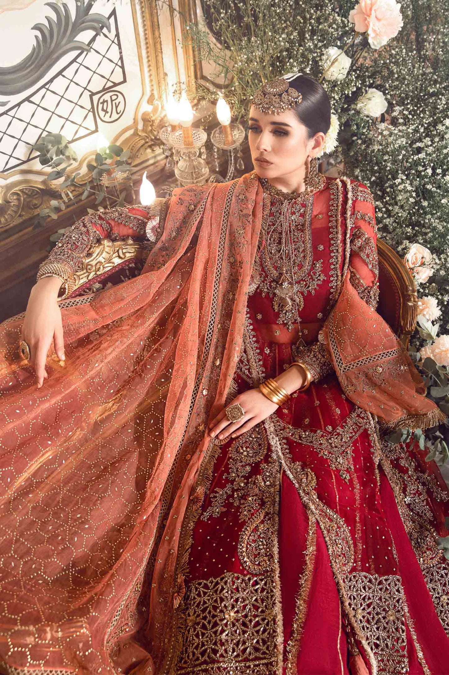 Unstitched Mbroidered | Maroon BD-2708