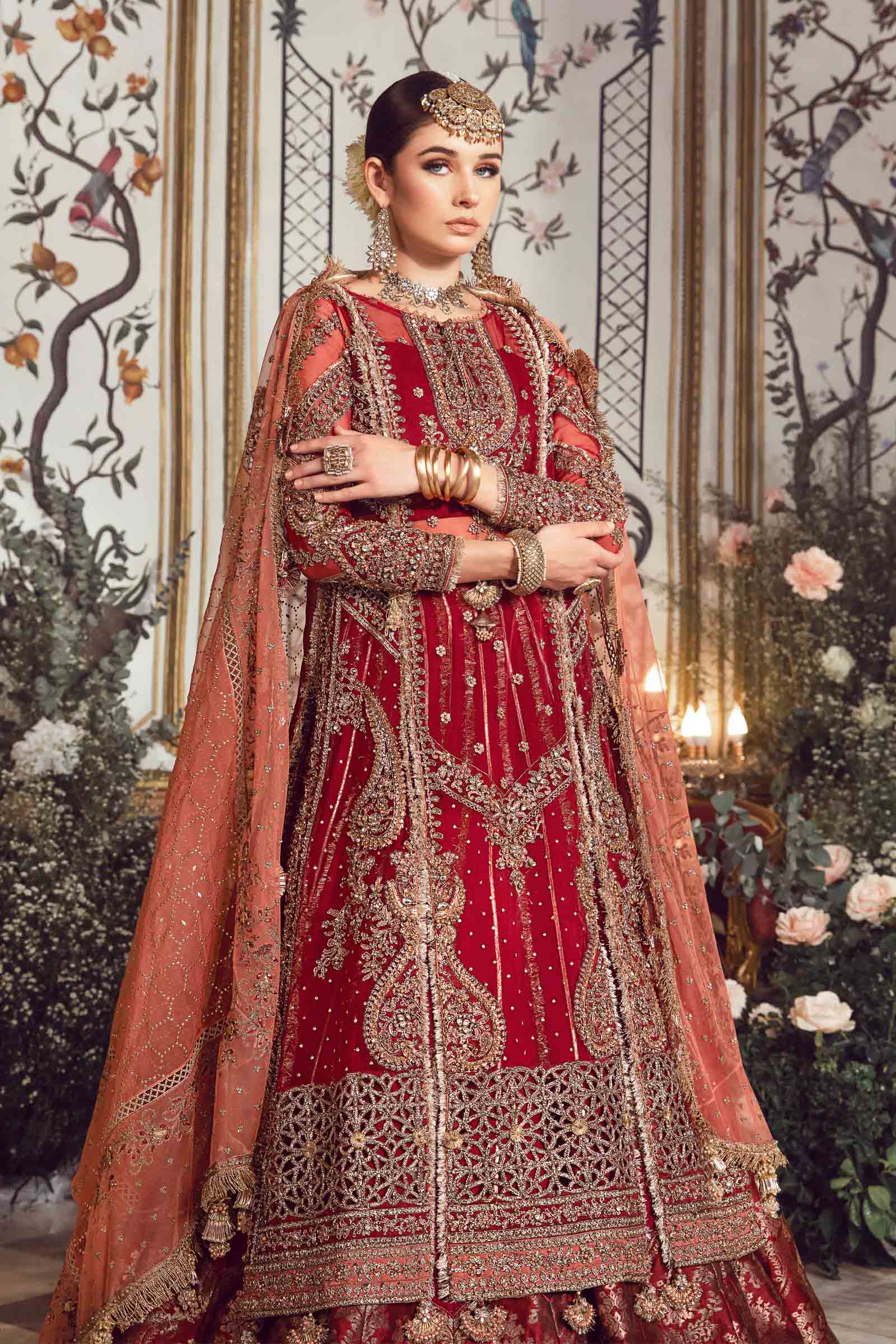 Unstitched Mbroidered | Maroon BD-2708