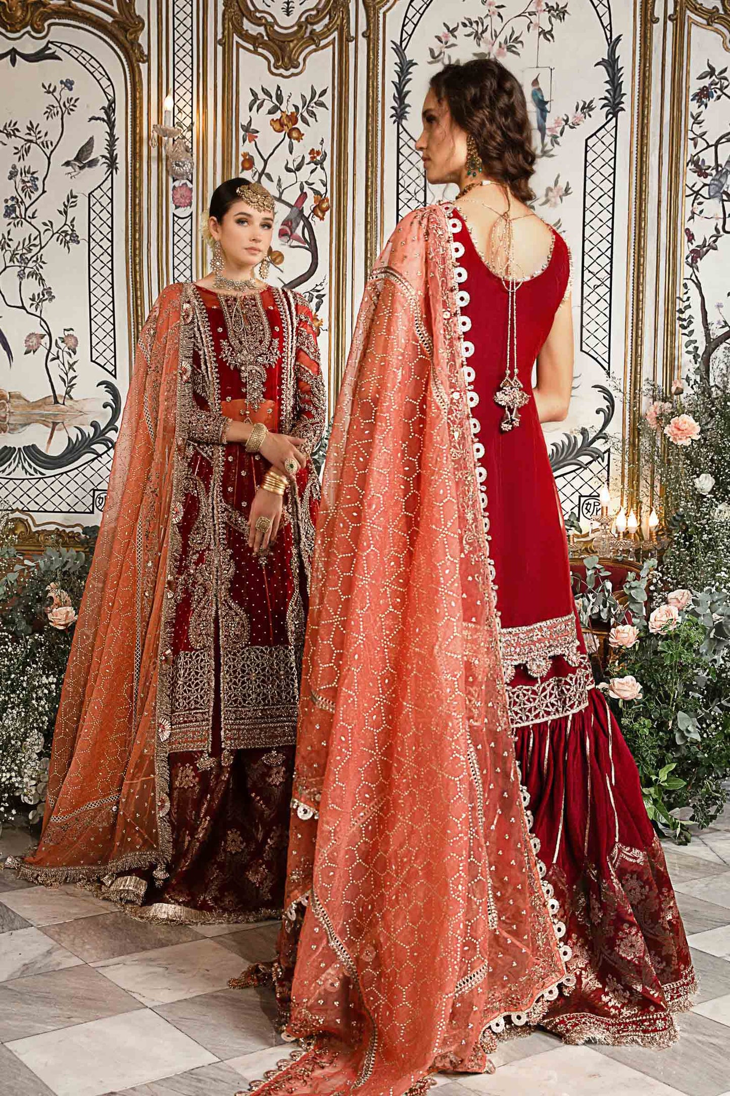 Unstitched Mbroidered | Maroon BD-2708