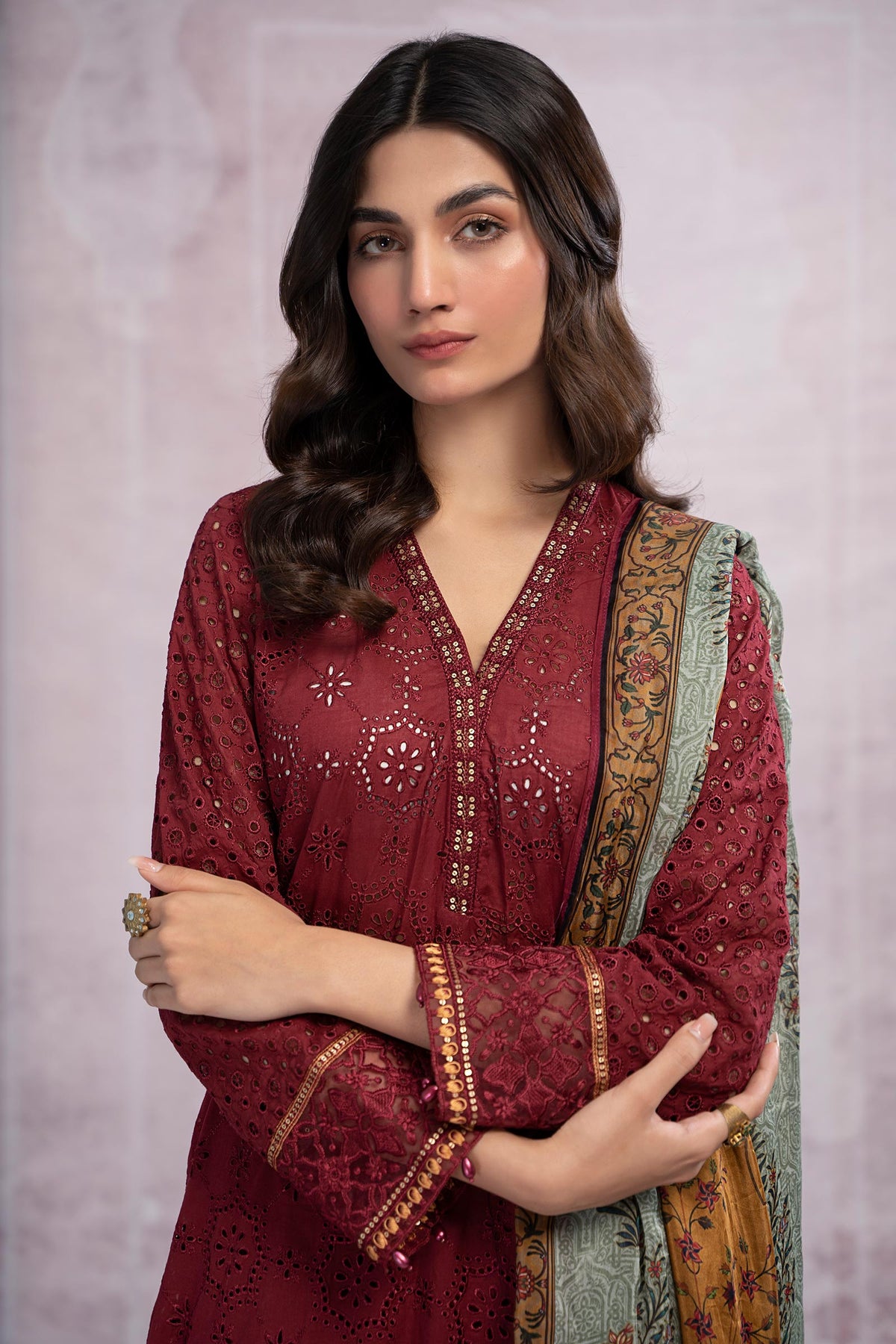 Suit Maroon DWEF2354 Maria.B. Designs (AE)