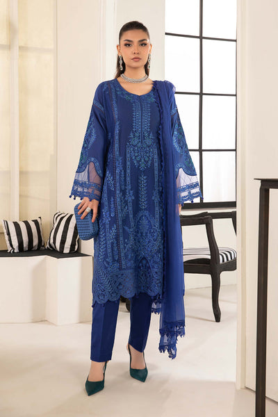 3 PIECE EMBROIDERED LAWN SUIT | DW-EF24-02 All Products DWE2402-ESM-BLU