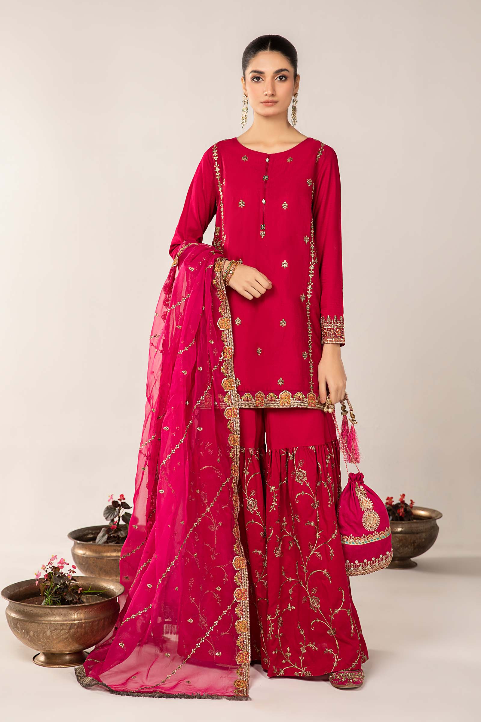 3 Piece Embroidered Dobby Lawn Suit