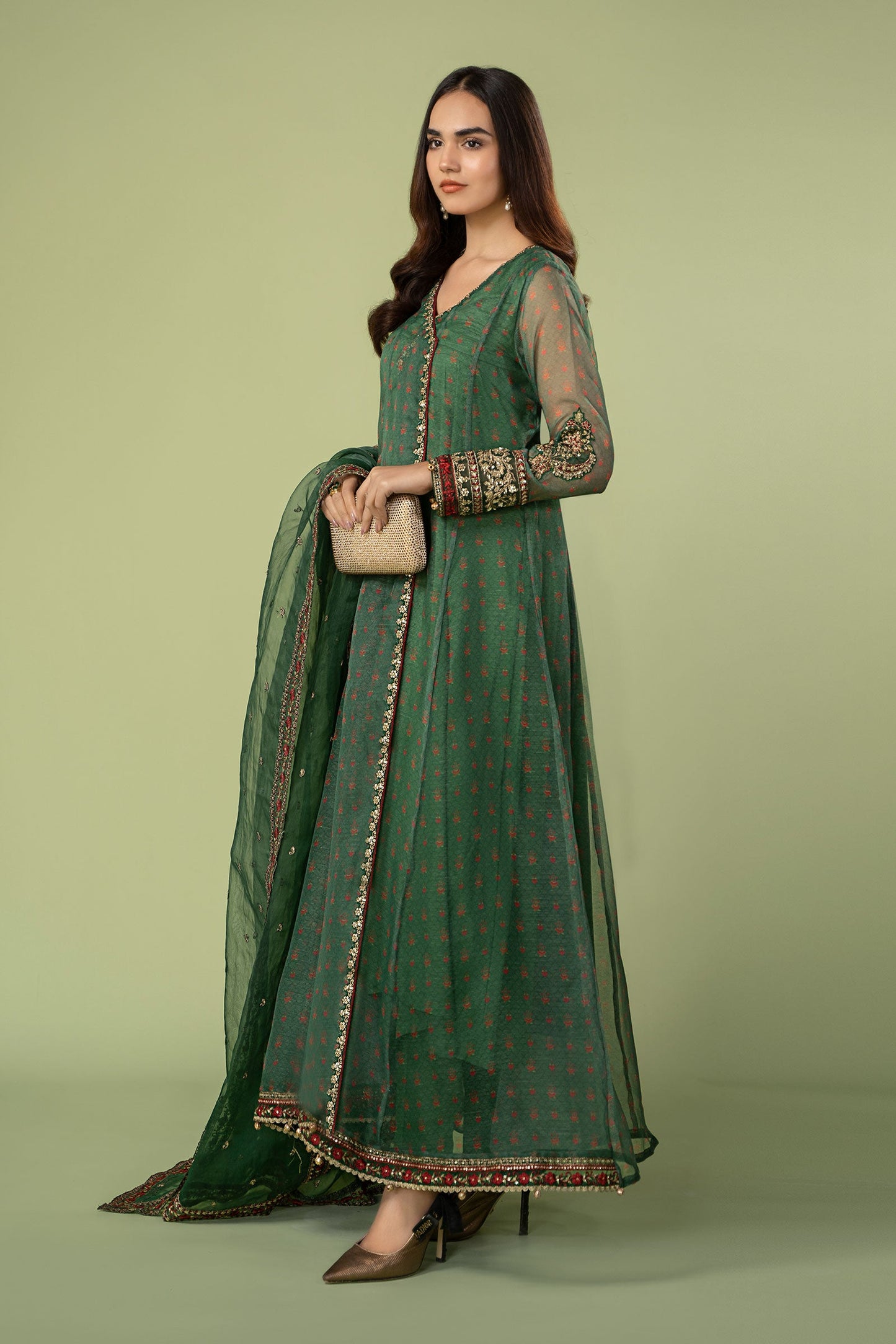 3 Piece Embroidered Net Organza Suit