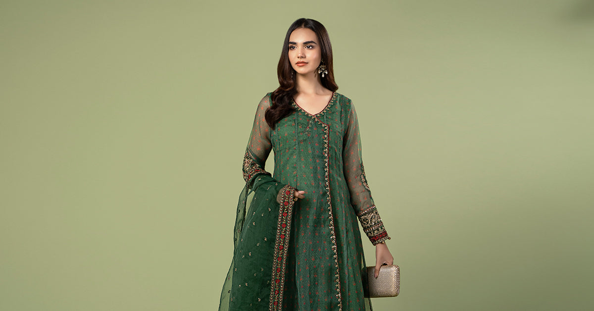3 Piece Embroidered Net Organza Suit