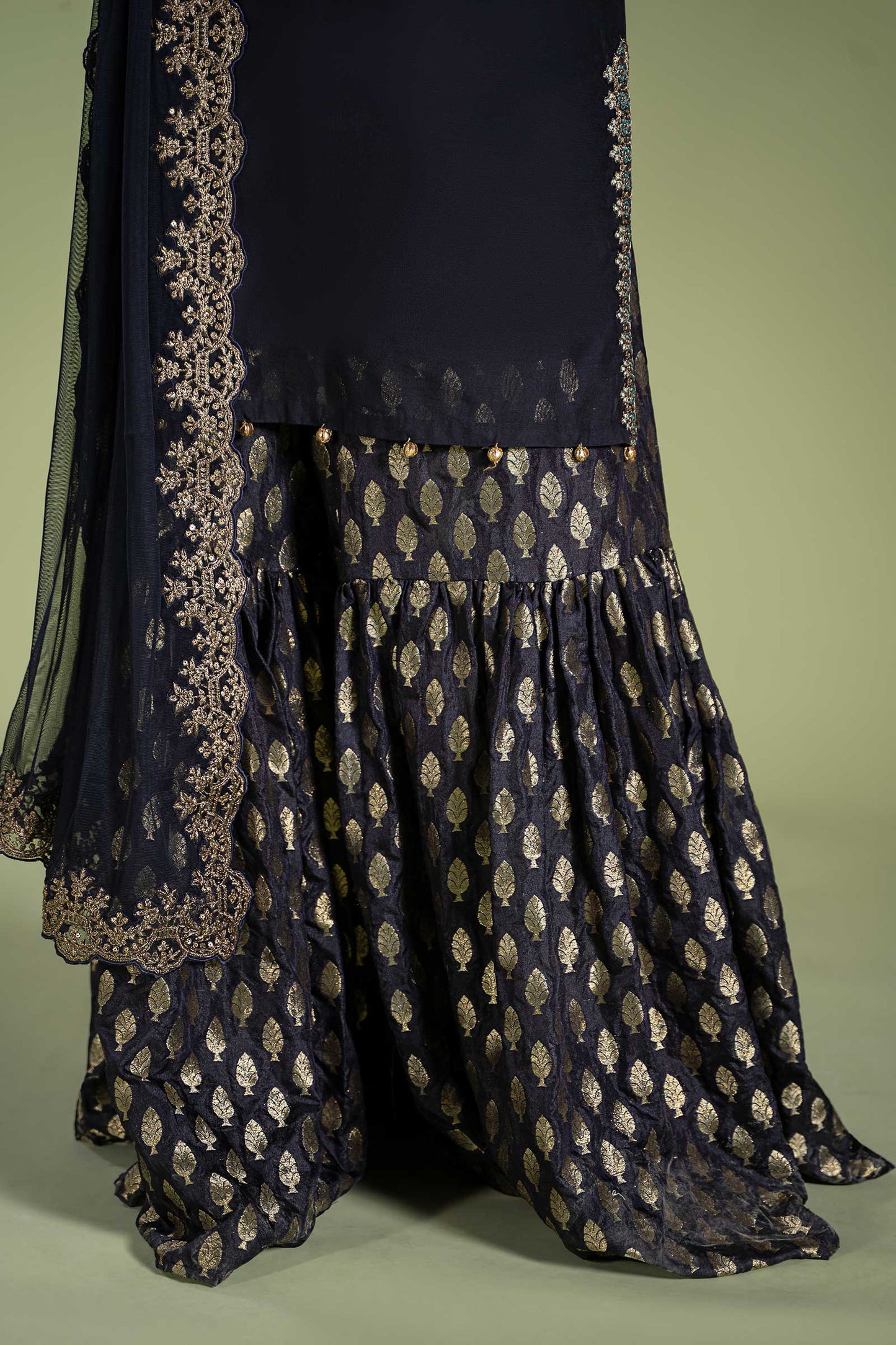 3 Piece Dyed Paper Cotton Suit