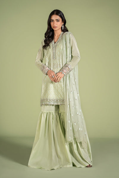 3 PIECE EMBROIDERED LAWN SUIT | DW-EF24-11 All Products DWEF211-ESM-GRN